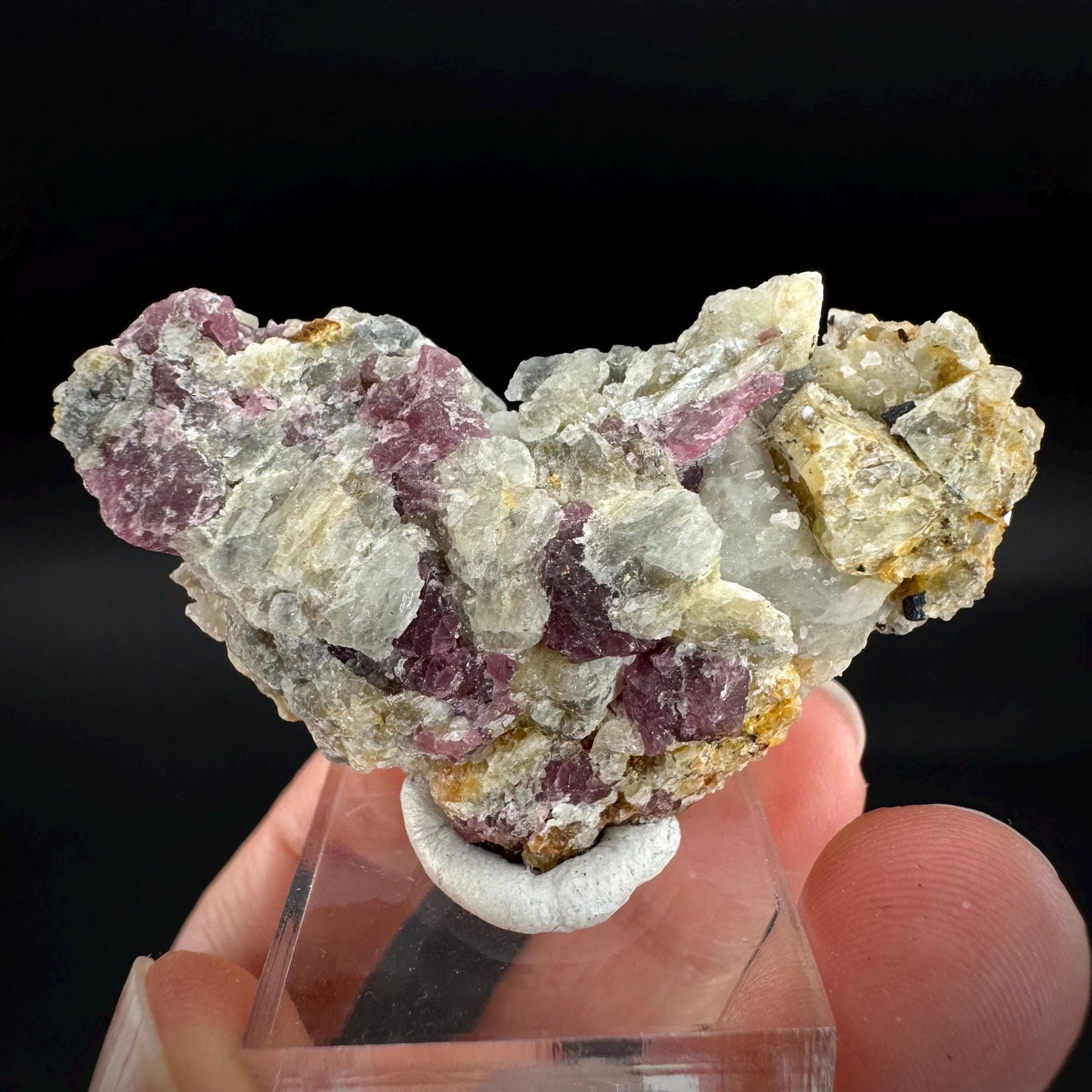 Spinel on Calcite Matrix | Natural red UV reactive crystal, mineral specimen from Afghanistan