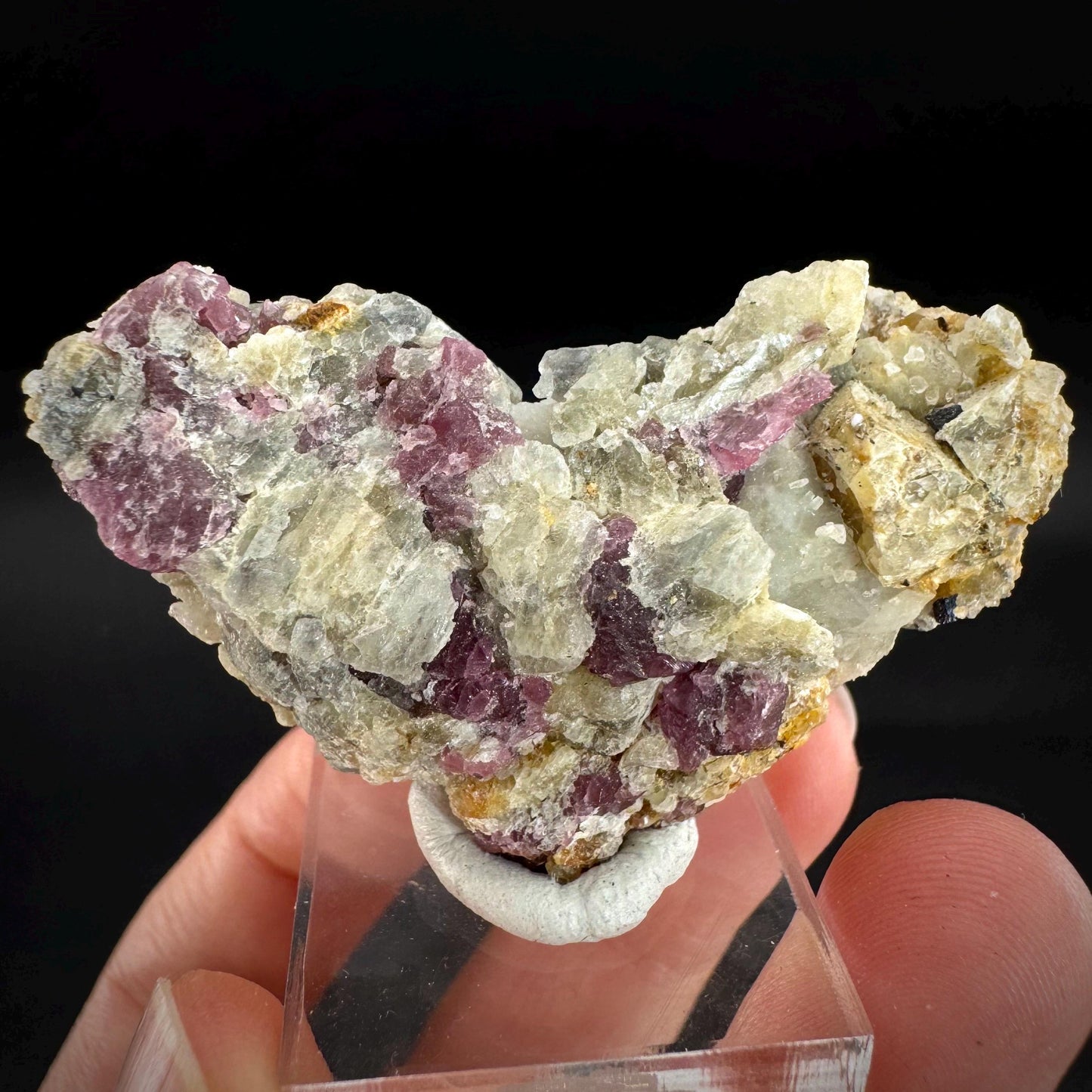 Spinel on Calcite Matrix | Natural red UV reactive crystal, mineral specimen from Afghanistan