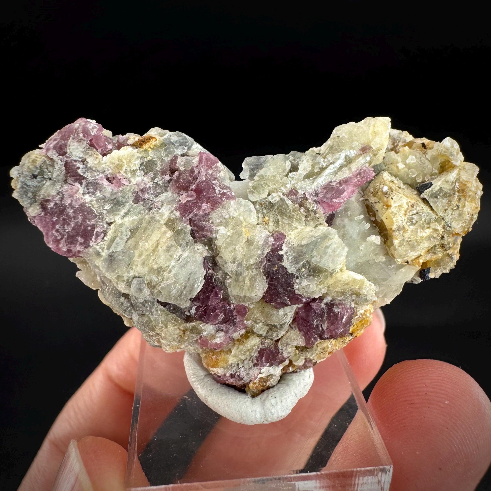 Spinel on Calcite Matrix | Natural red UV reactive crystal, mineral specimen from Afghanistan