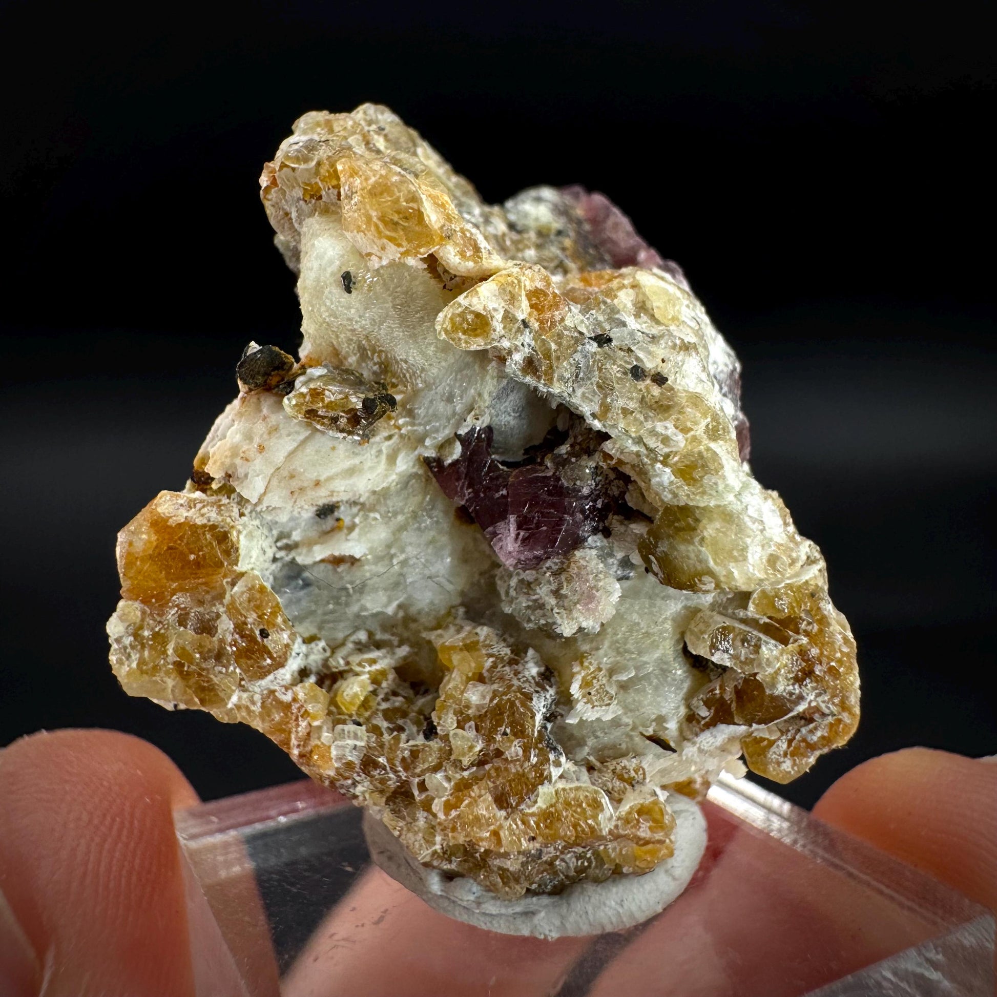 Spinel on Calcite Matrix | Natural red UV reactive crystal, mineral specimen from Afghanistan