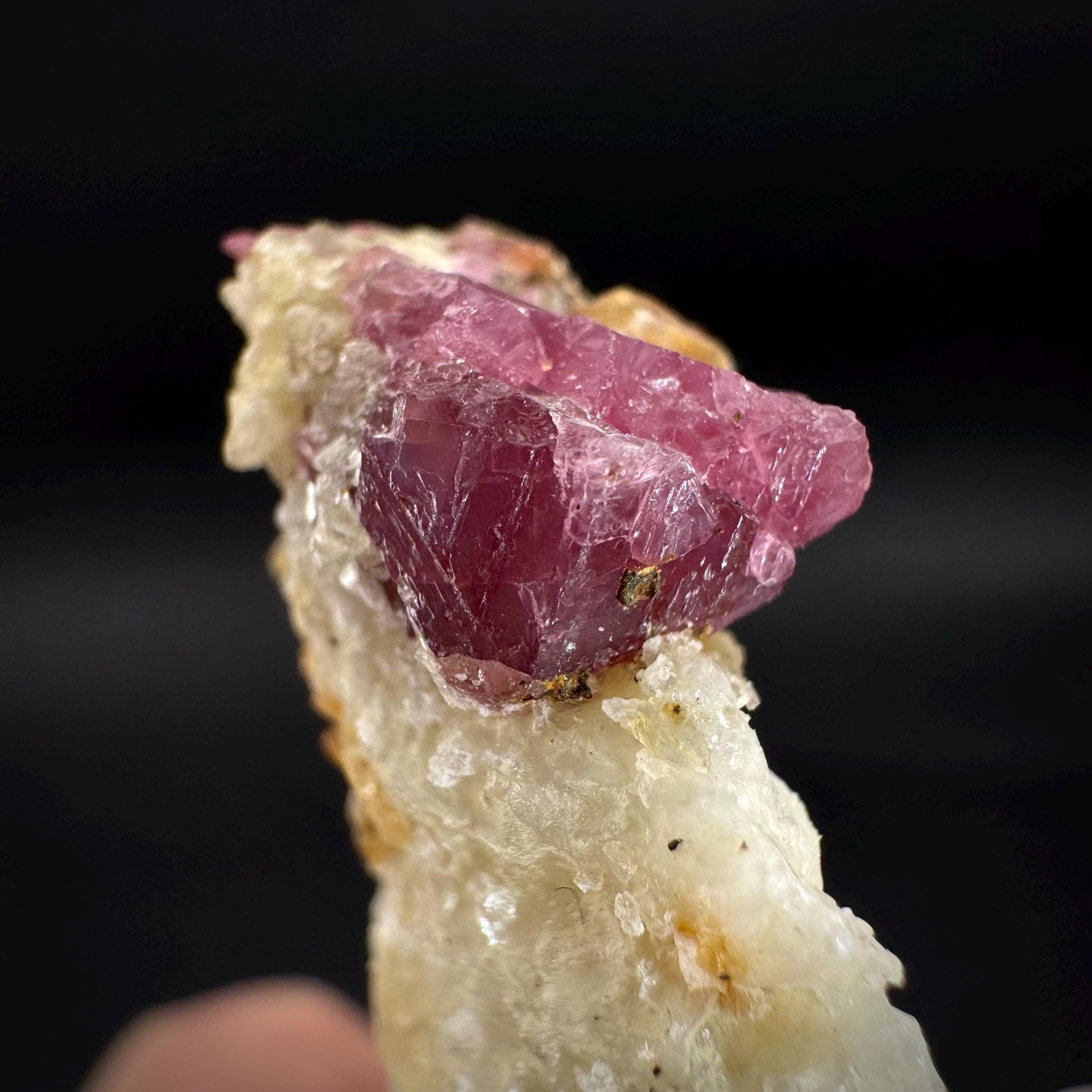 Spinel on Calcite Matrix | Natural red UV reactive crystal, mineral specimen from Afghanistan