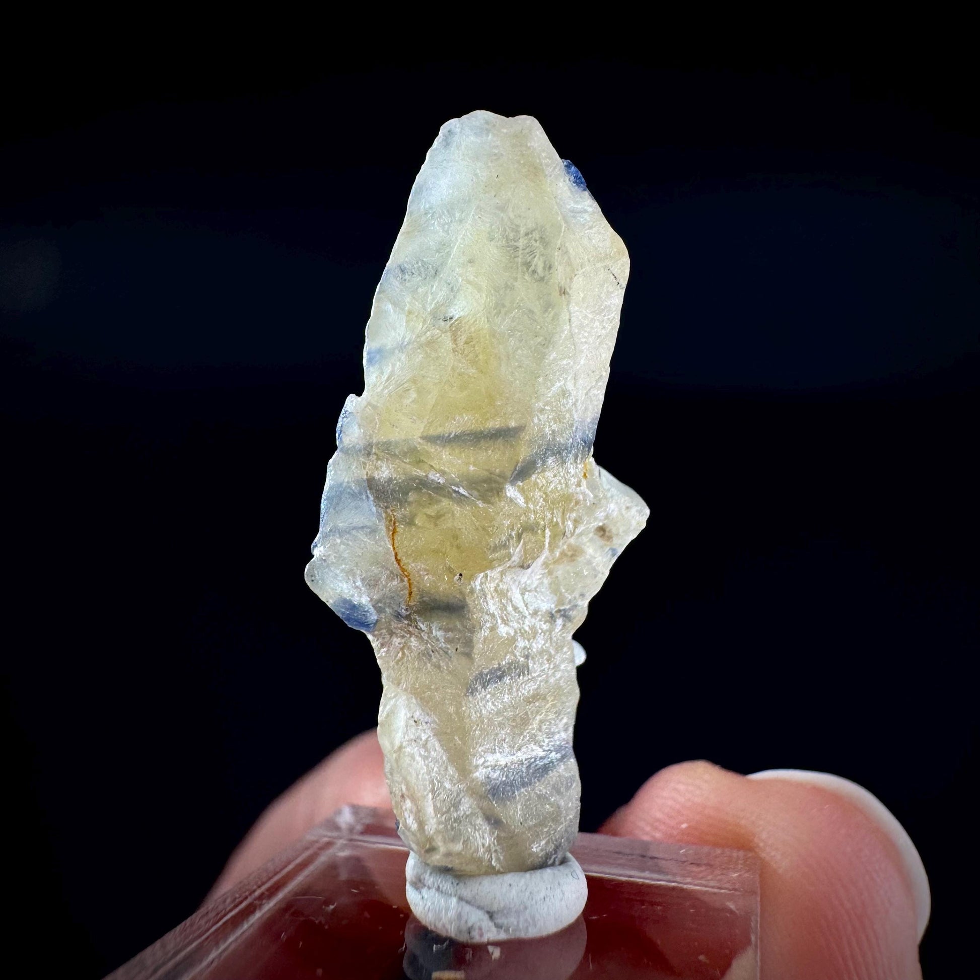Ceylon Sapphire | natural bi-color blue crystal, uncut raw sapphire, mineral specimen from Sri Lanka