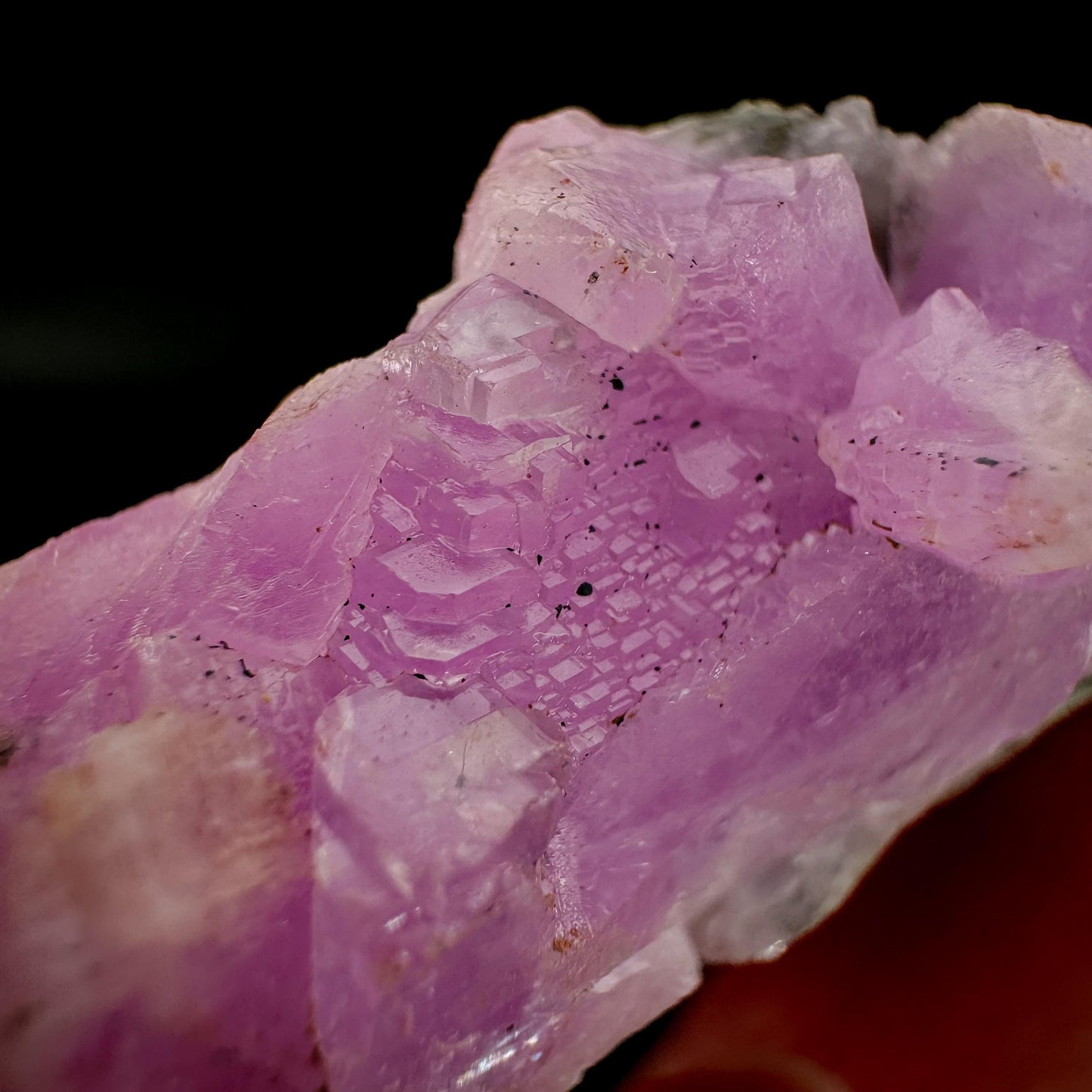Gem Cobaltoan Calcite | translucent pink cobaltoan crystal cluster, mineral specimen