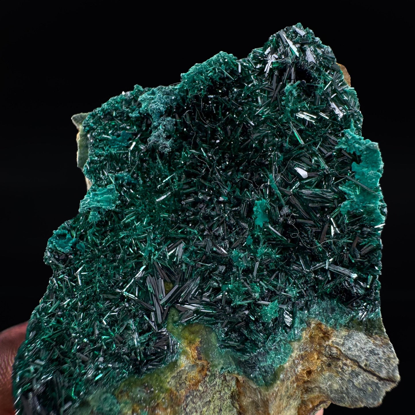 Atacamite | green crystals on matrix, rare mineral specimen from Chile