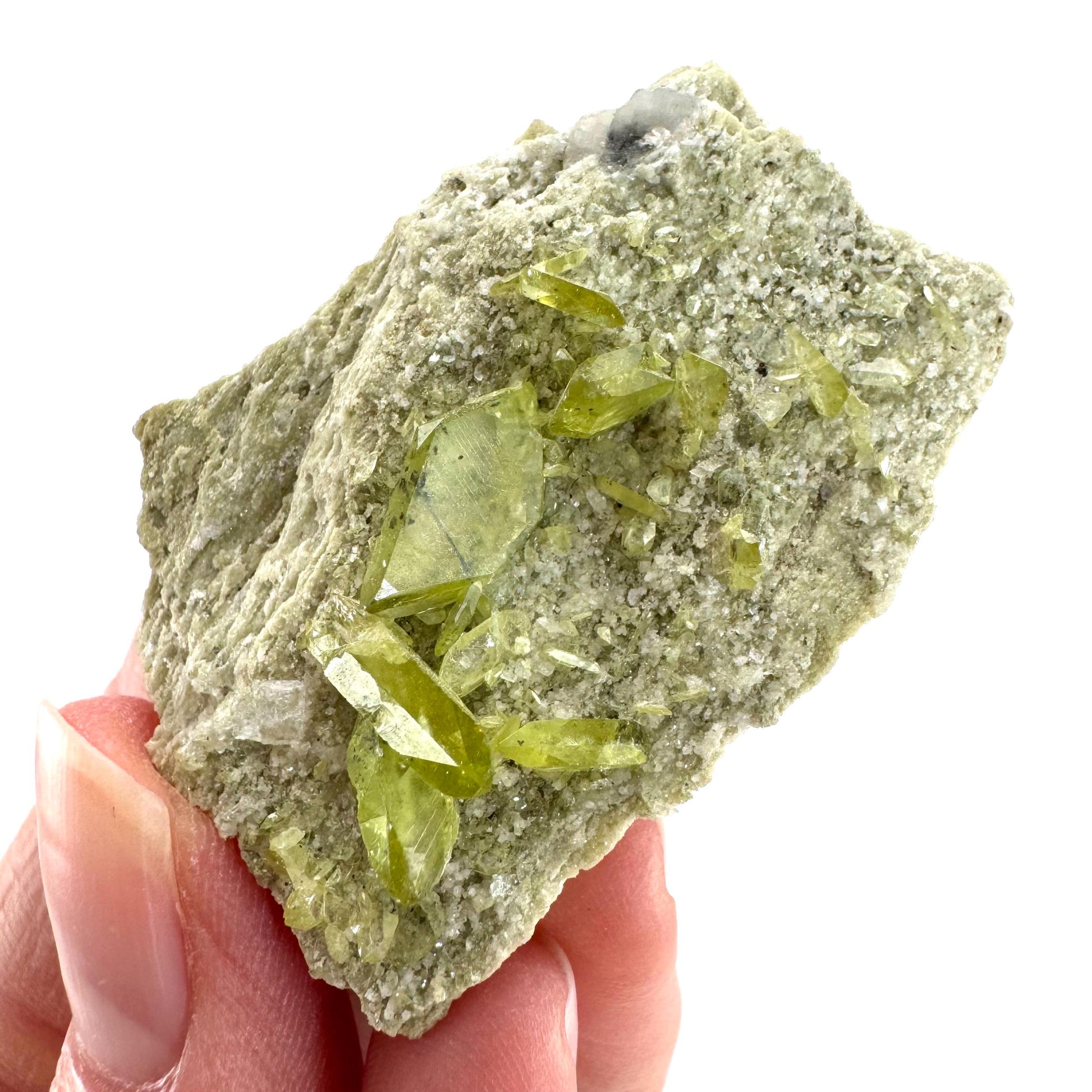 Titanite on Matrix | green sphene crystal, mineral specimen from Pakistan