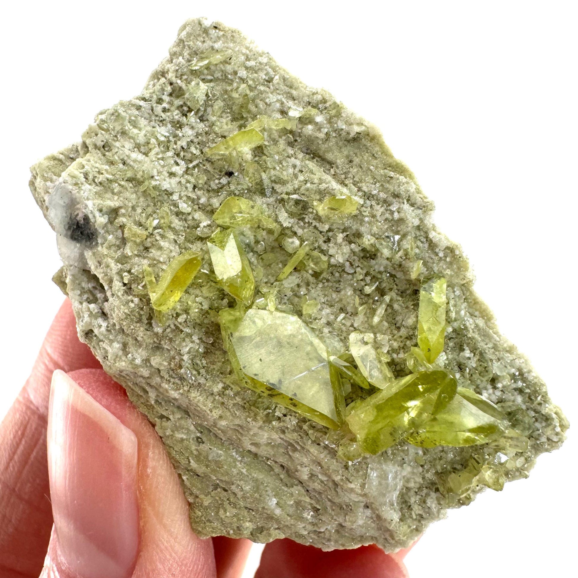 Titanite on Matrix | green sphene crystal, mineral specimen from Pakistan