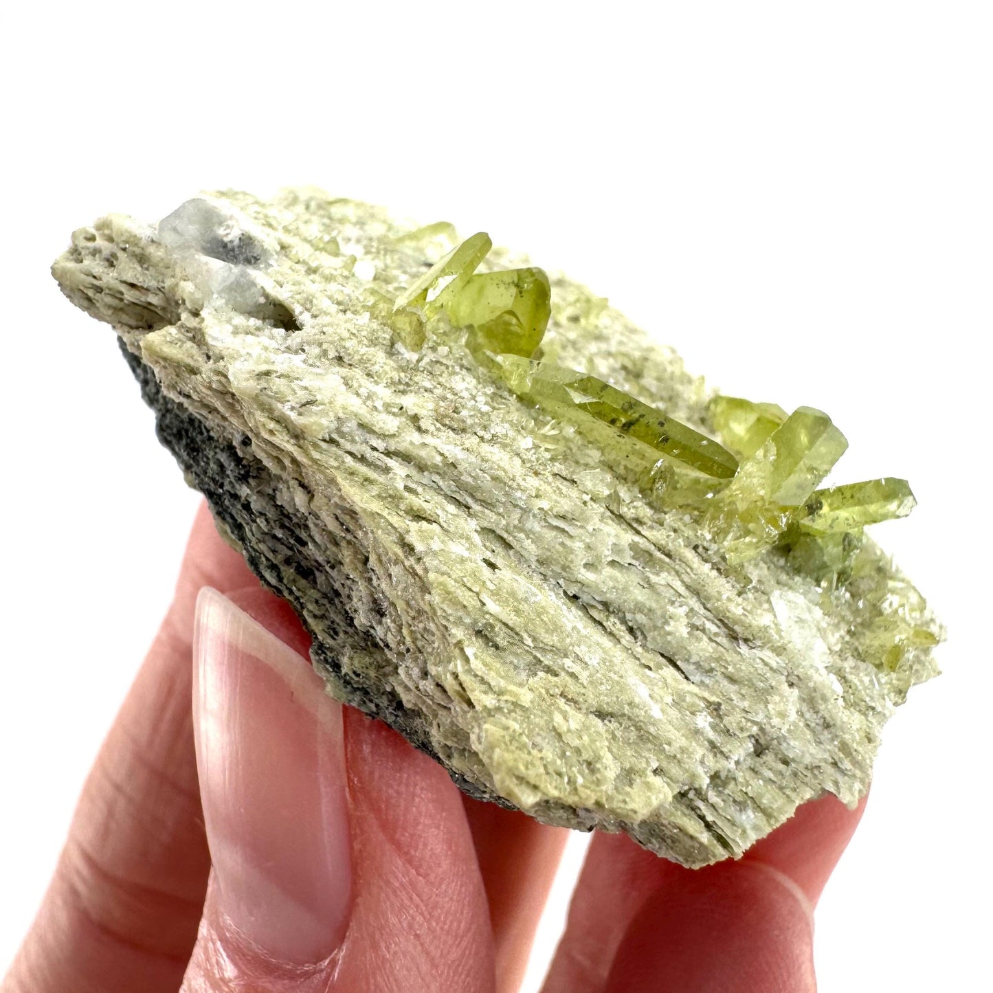 Titanite on Matrix | green sphene crystal, mineral specimen from Pakistan