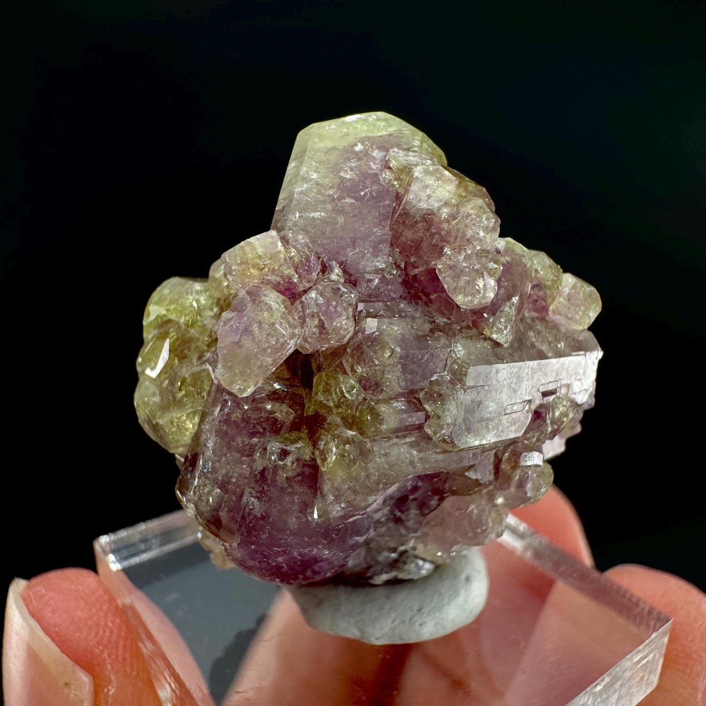 Vesuvianite (Canada) | green & purple crystal, rare mineral specimen