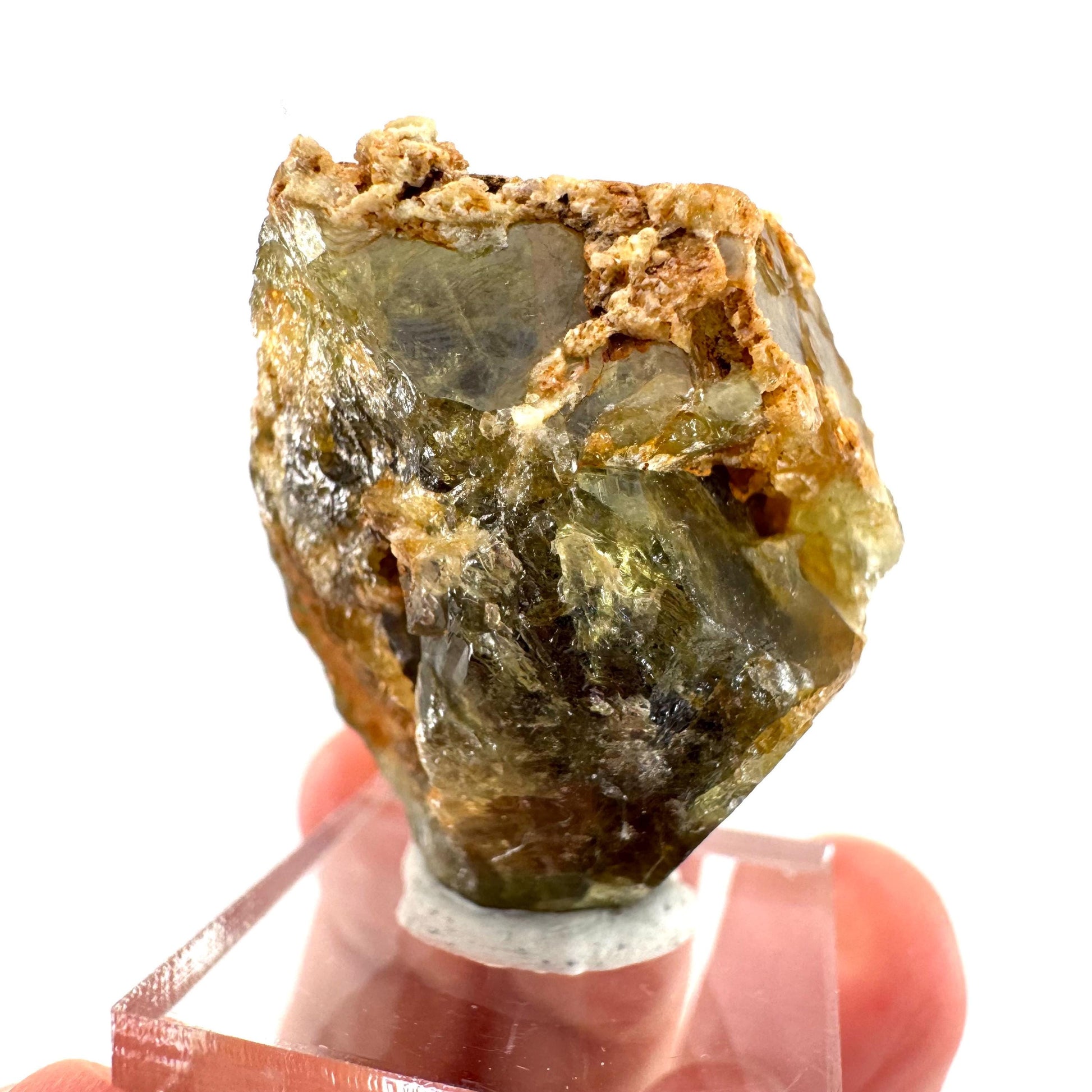 Andradite-Grossular Garnet | natural green crystal, raw mineral specimen from Mali