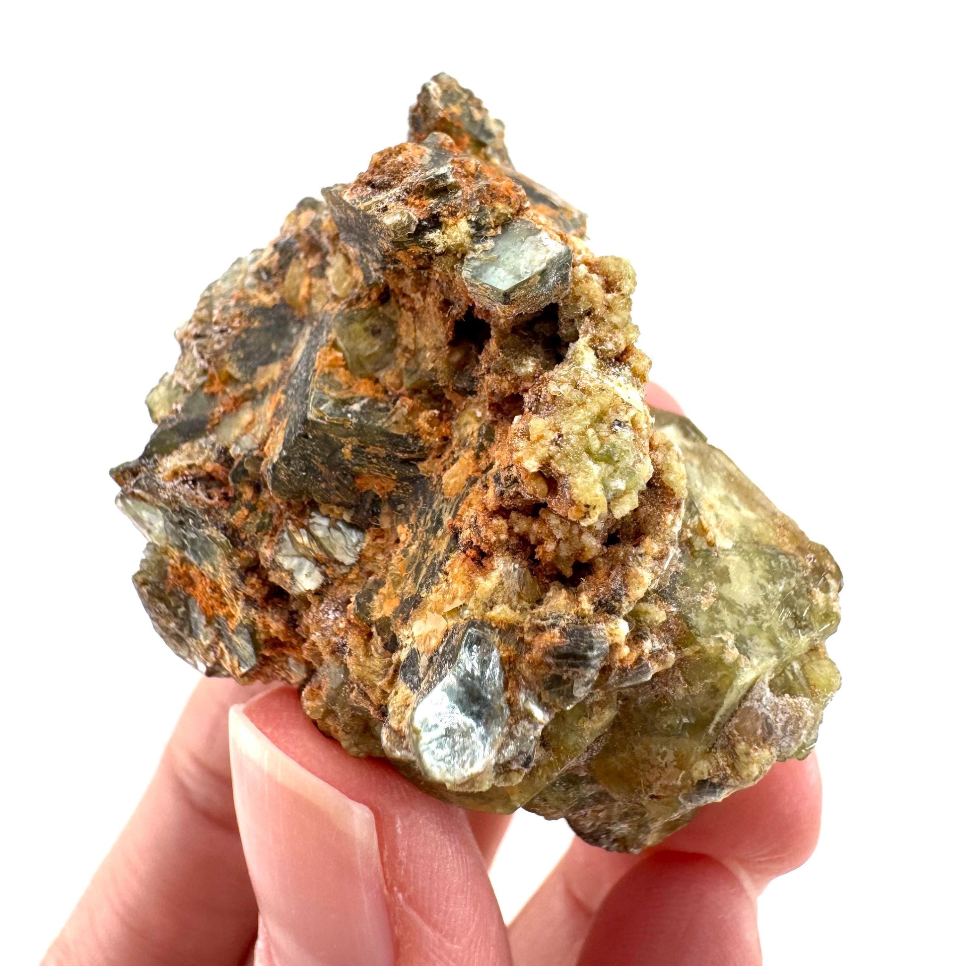 Andradite-Grossular Garnet | natural green crystal, raw mineral specimen from Mali
