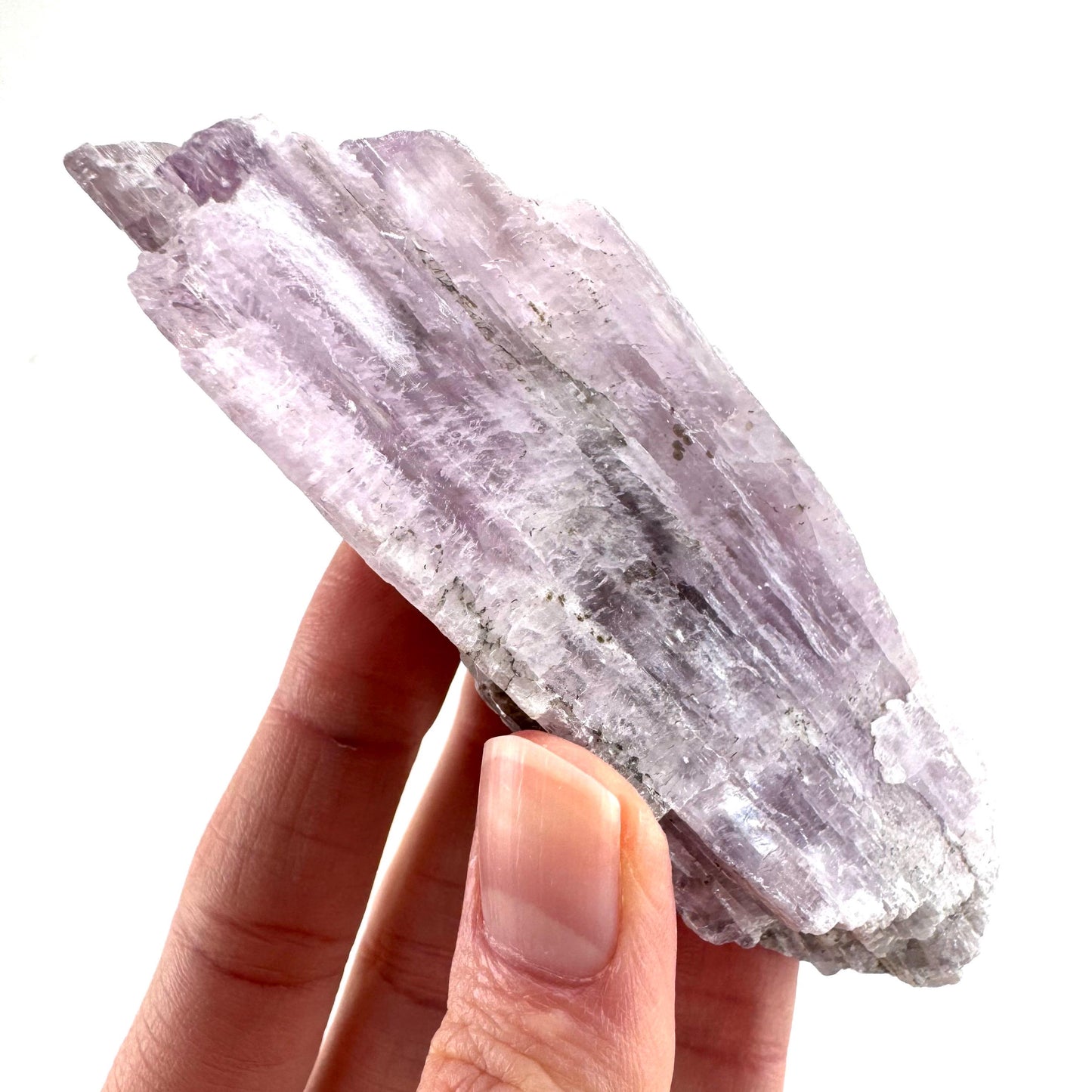 Lavender Kunzite | raw pink spodumene crystal, mineral specimen from Pakistan