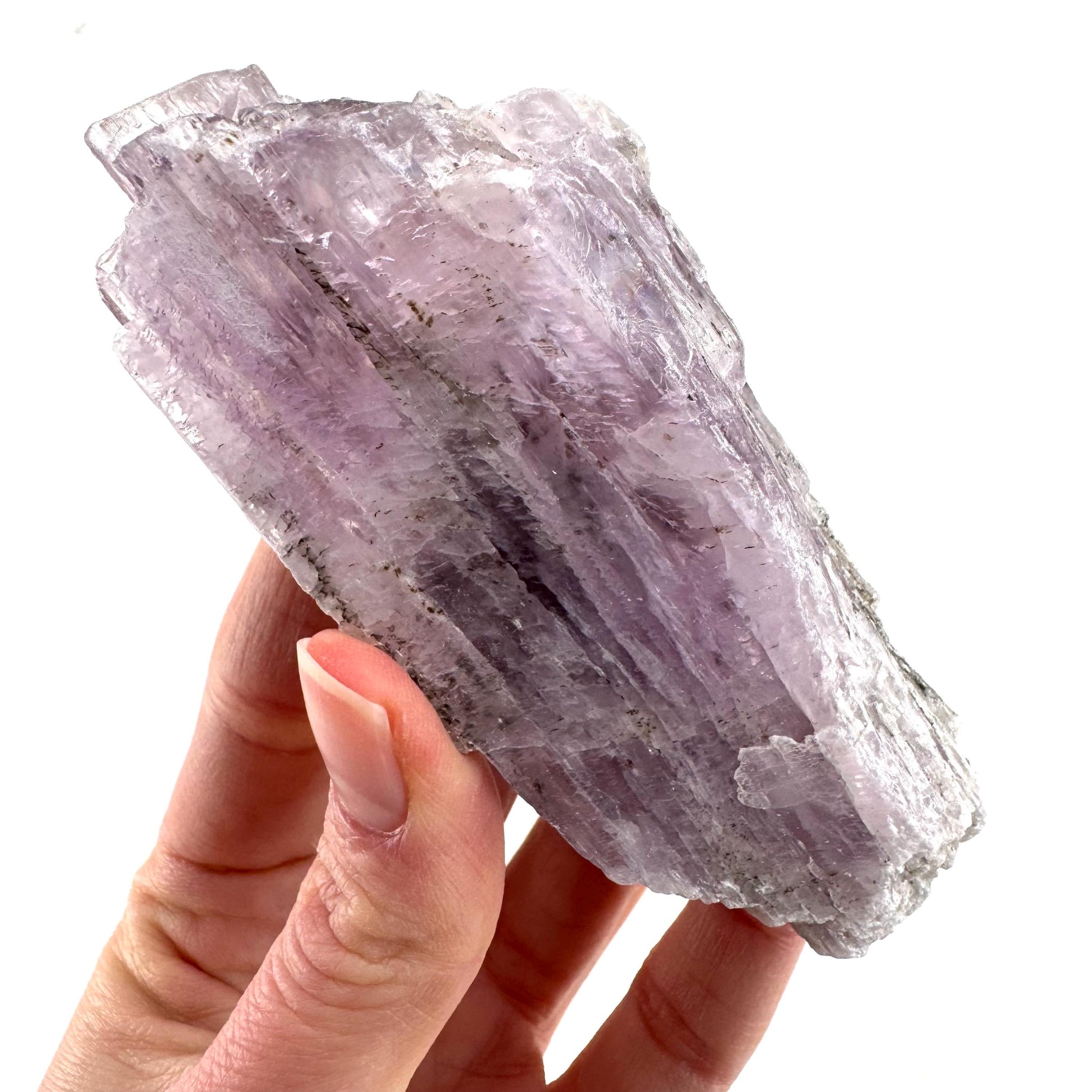 Lavender Kunzite | raw pink spodumene crystal, mineral specimen from Pakistan