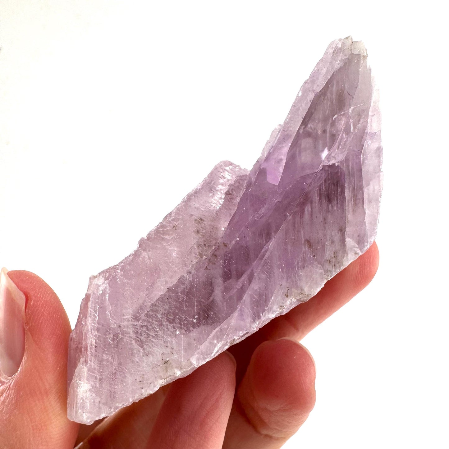 Lavender Kunzite | raw pink spodumene crystal, mineral specimen from Pakistan
