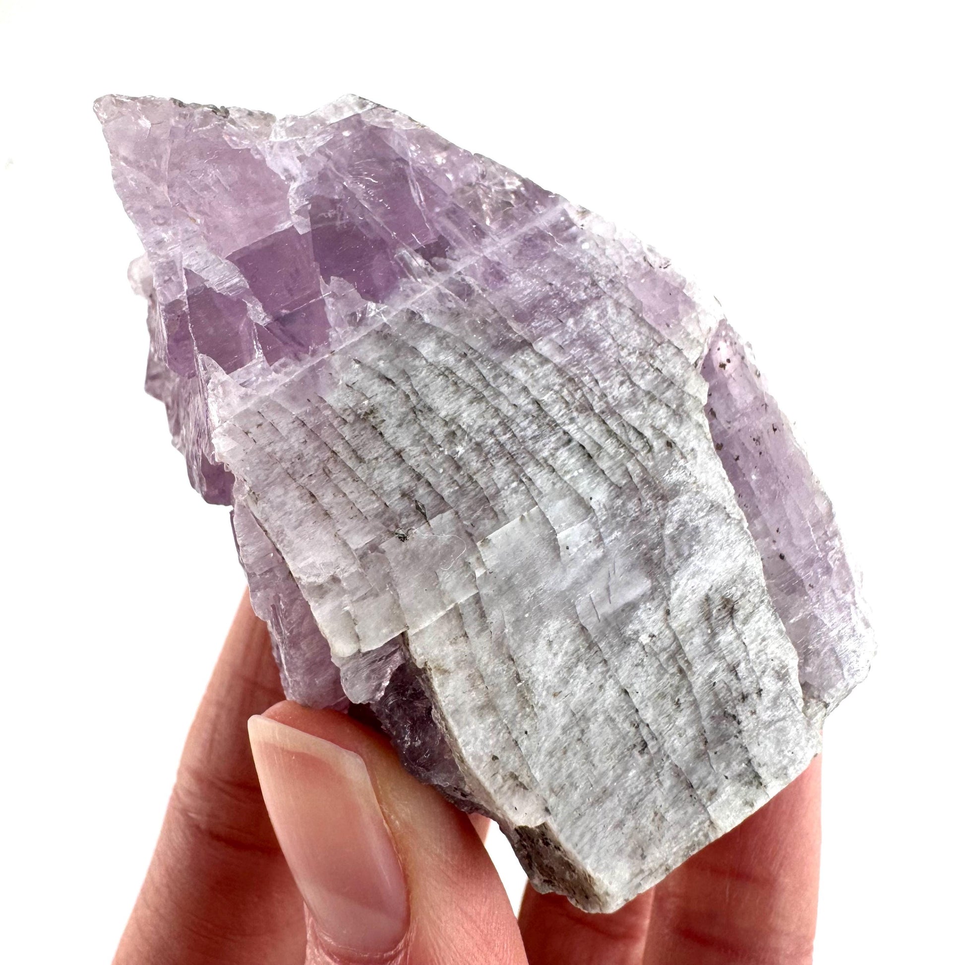 Lavender Kunzite | raw pink spodumene crystal, mineral specimen from Pakistan