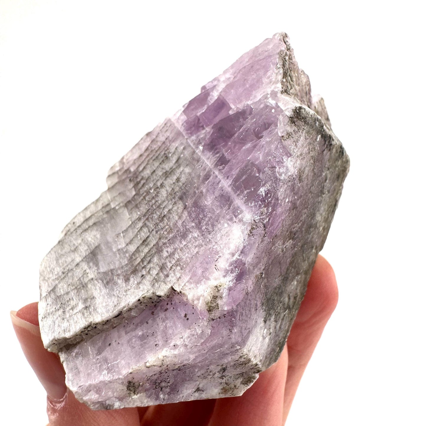 Lavender Kunzite | raw pink spodumene crystal, mineral specimen from Pakistan