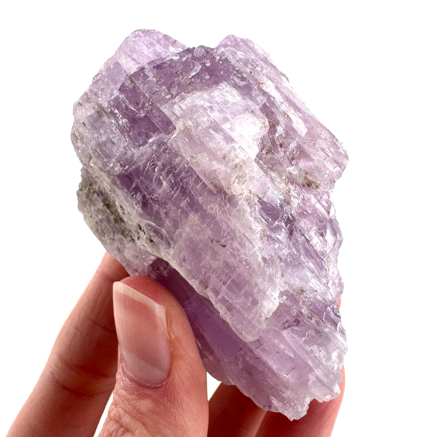 Lavender Kunzite | raw pink spodumene crystal, mineral specimen from Pakistan