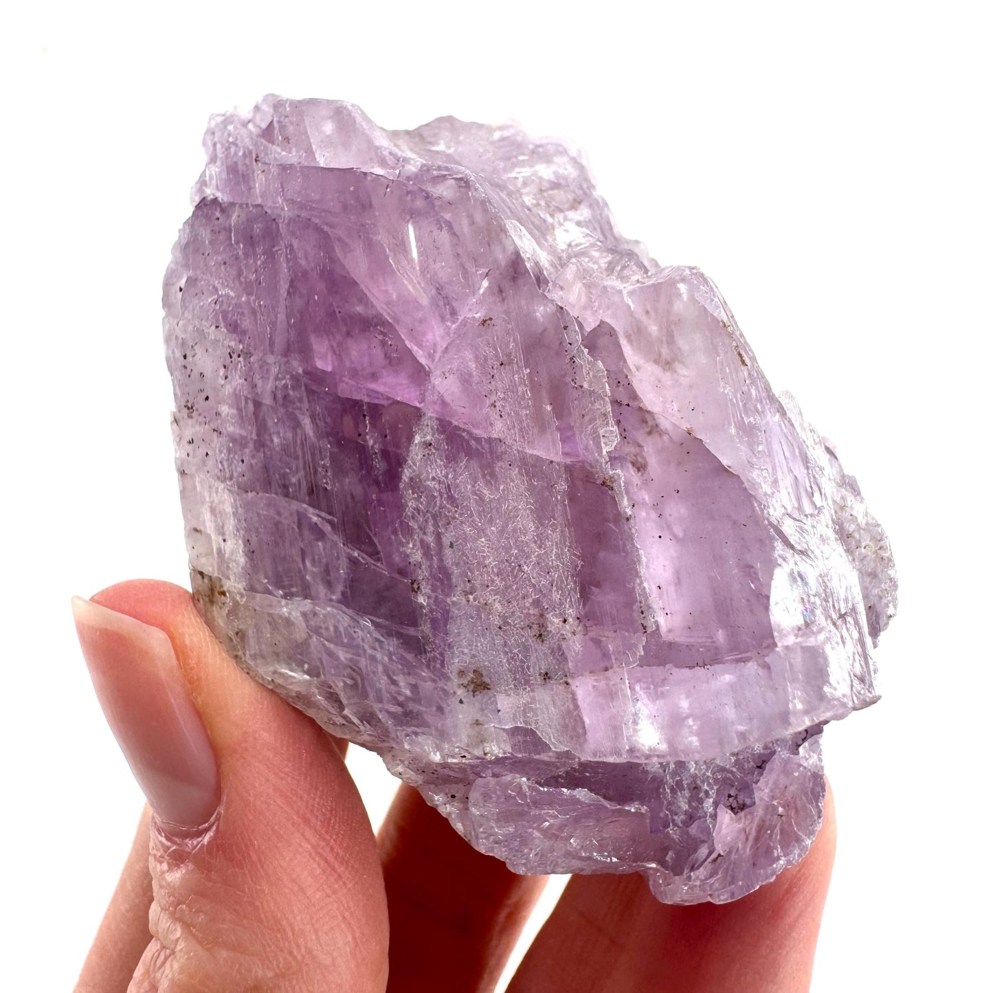 Lavender Kunzite | raw pink spodumene crystal, mineral specimen from Pakistan