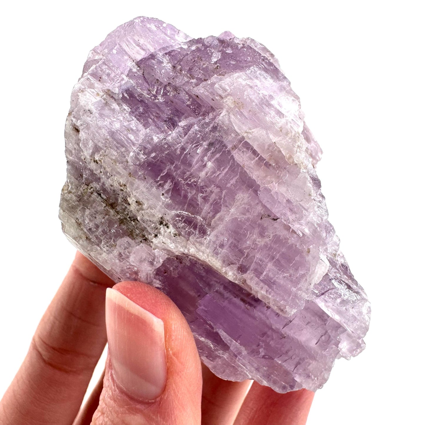 Lavender Kunzite | raw pink spodumene crystal, mineral specimen from Pakistan