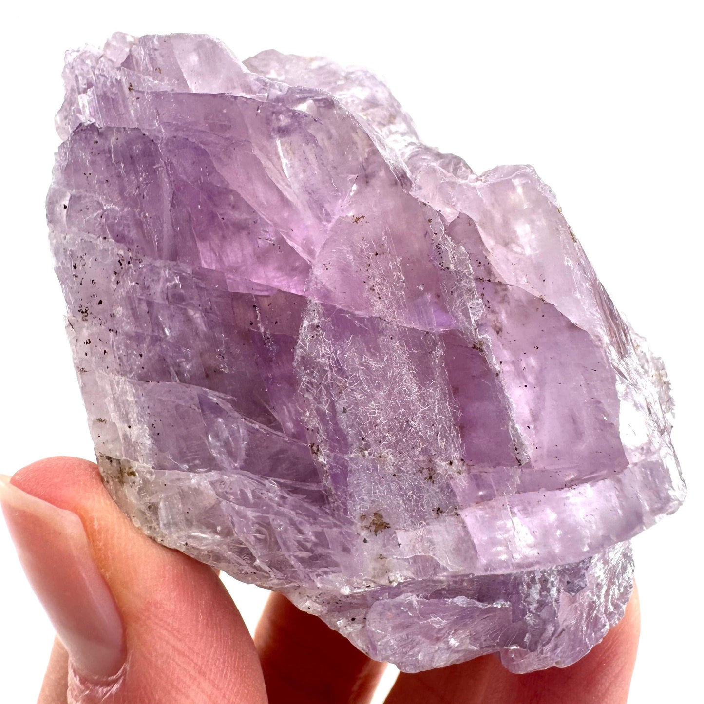 Lavender Kunzite | raw pink spodumene crystal, mineral specimen from Pakistan
