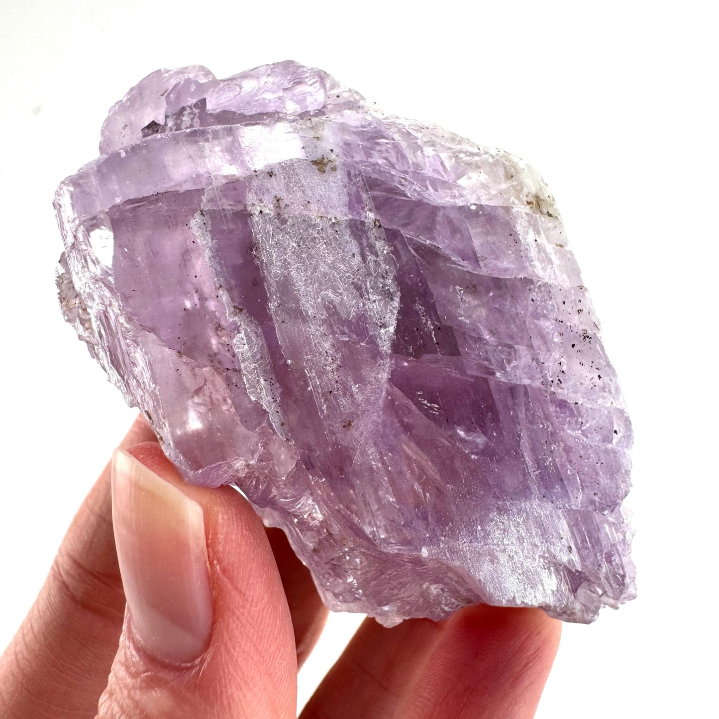 Lavender Kunzite | raw pink spodumene crystal, mineral specimen from Pakistan