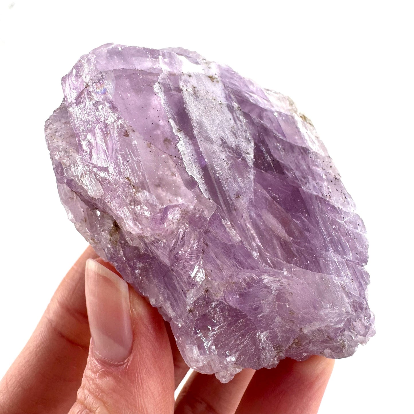 Lavender Kunzite | raw pink spodumene crystal, mineral specimen from Pakistan