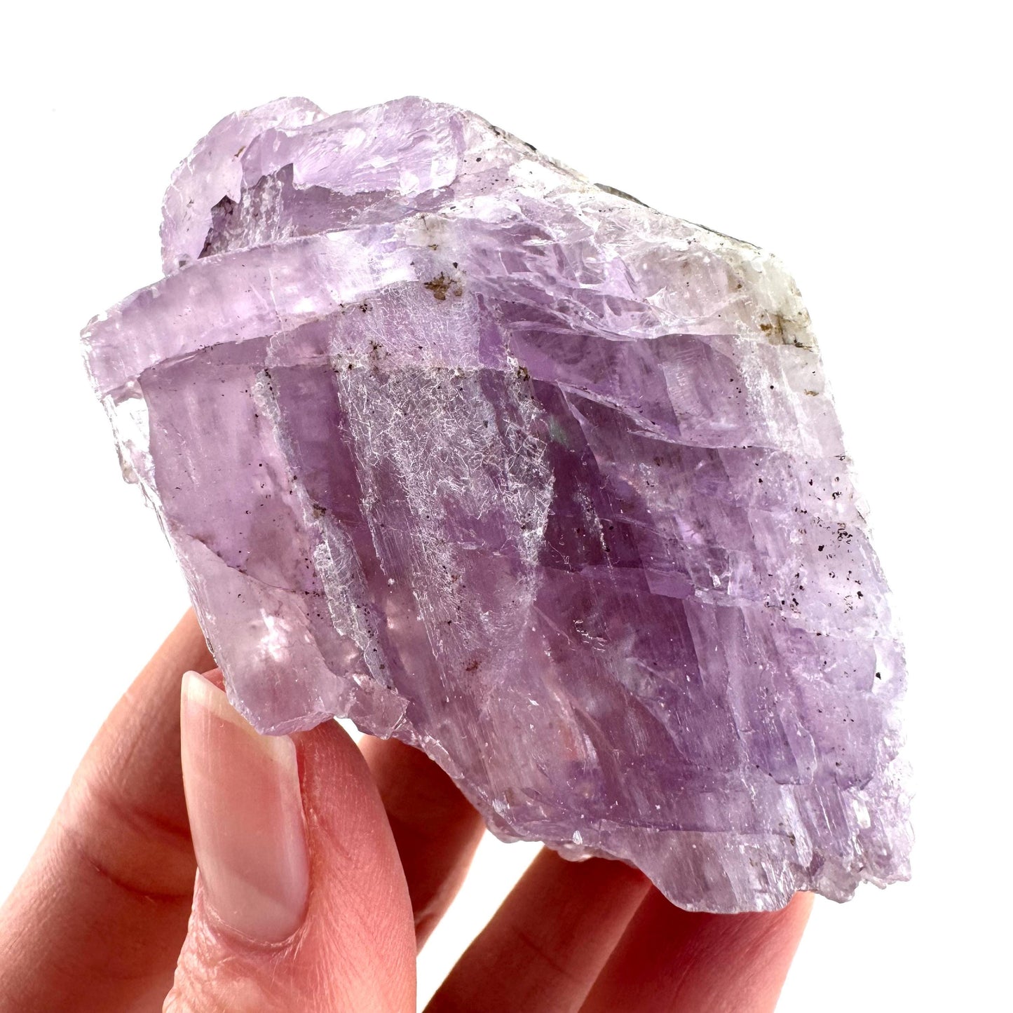 Lavender Kunzite | raw pink spodumene crystal, mineral specimen from Pakistan