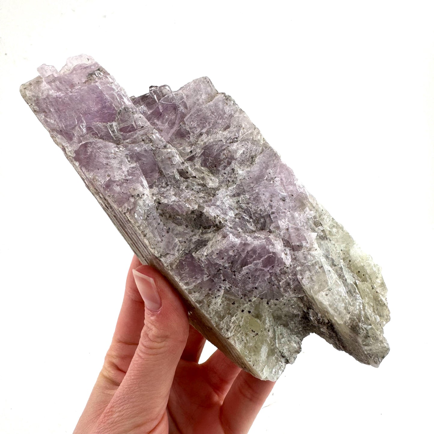 Lavender Kunzite | raw pink spodumene crystal, mineral specimen from Pakistan