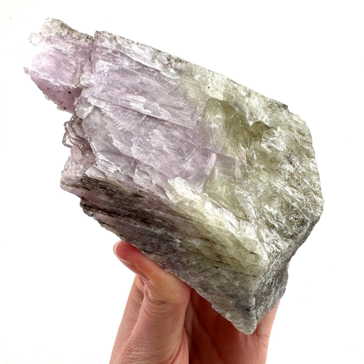 Lavender Kunzite | raw pink spodumene crystal, mineral specimen from Pakistan