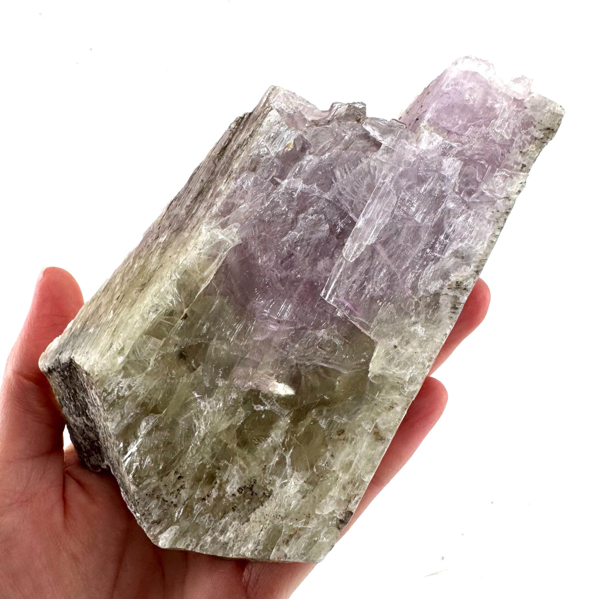 Lavender Kunzite | raw pink spodumene crystal, mineral specimen from Pakistan