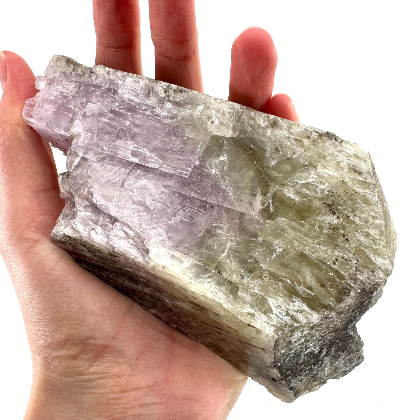 Lavender Kunzite | raw pink spodumene crystal, mineral specimen from Pakistan