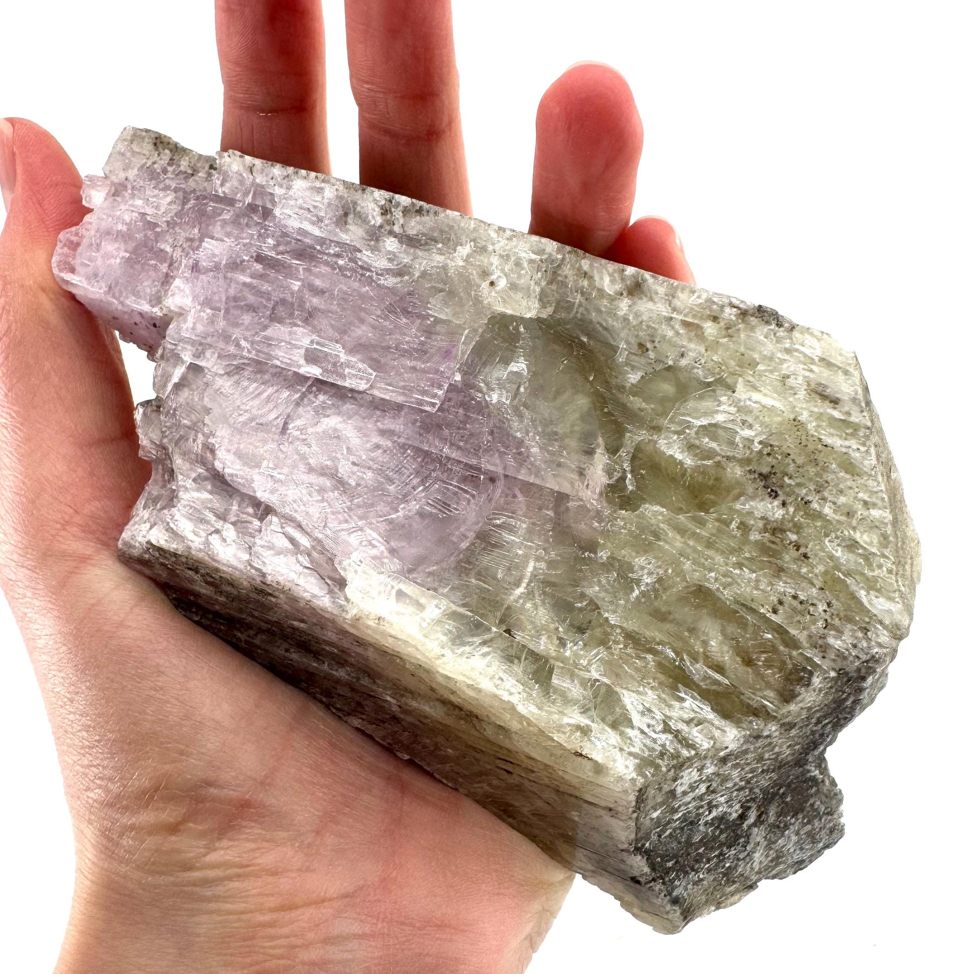 Lavender Kunzite | raw pink spodumene crystal, mineral specimen from Pakistan