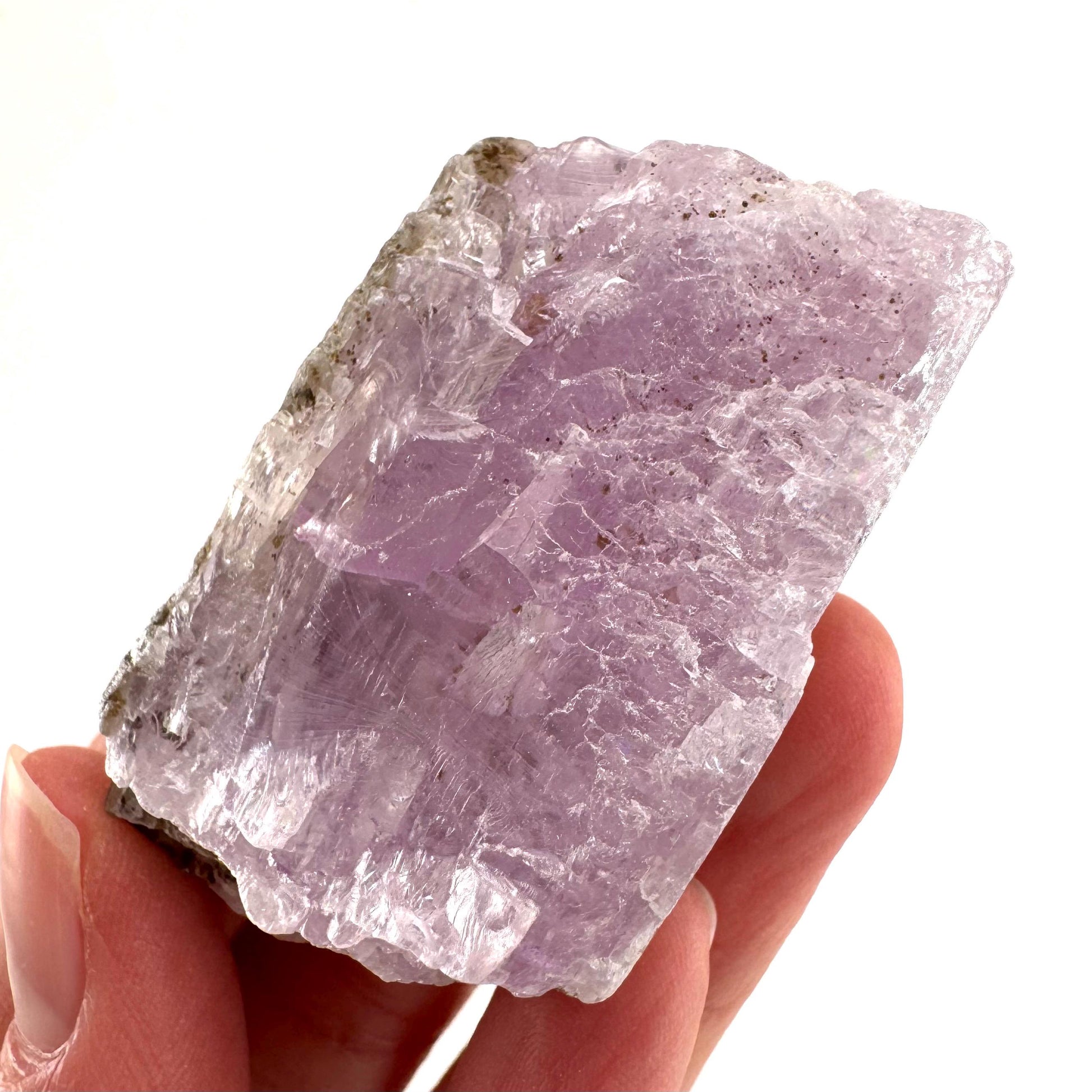 Lavender Kunzite | raw pink spodumene crystal, mineral specimen from Pakistan