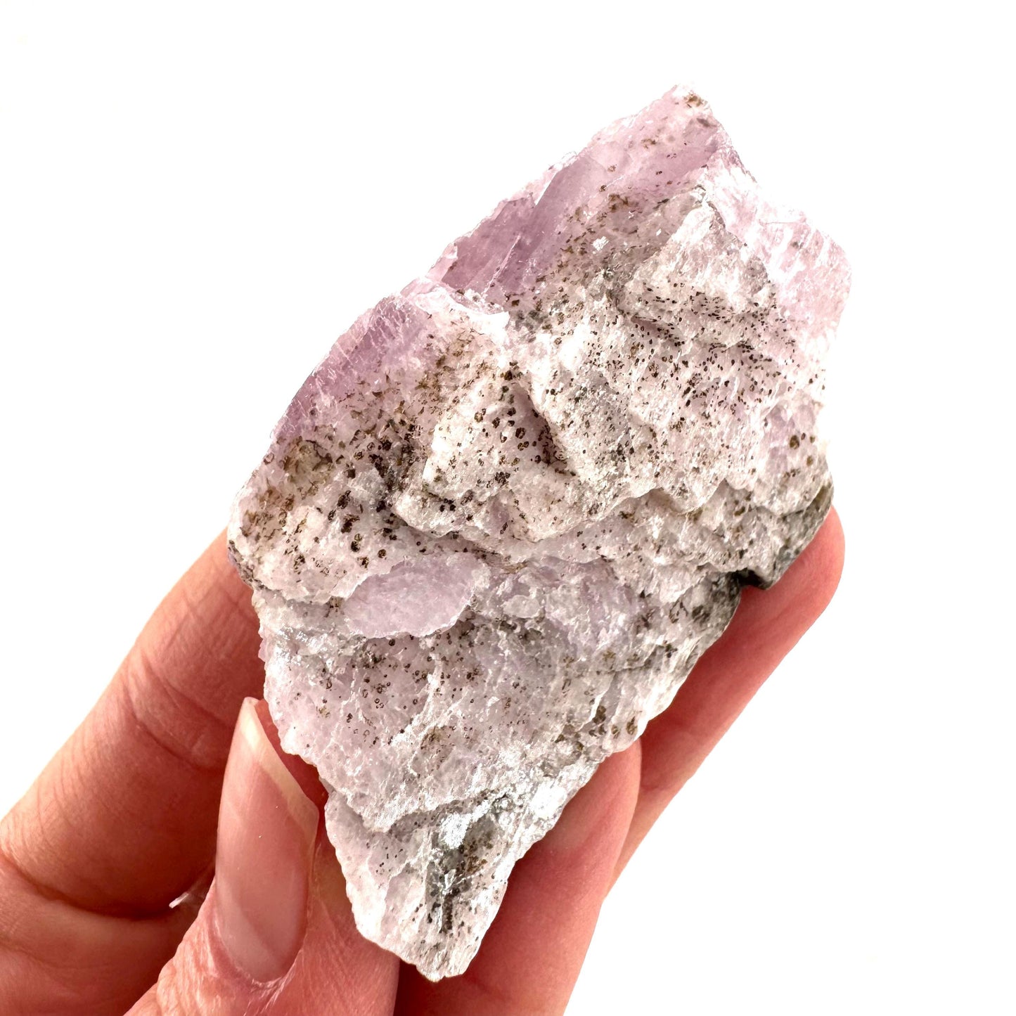 Lavender Kunzite | raw pink spodumene crystal, mineral specimen from Pakistan