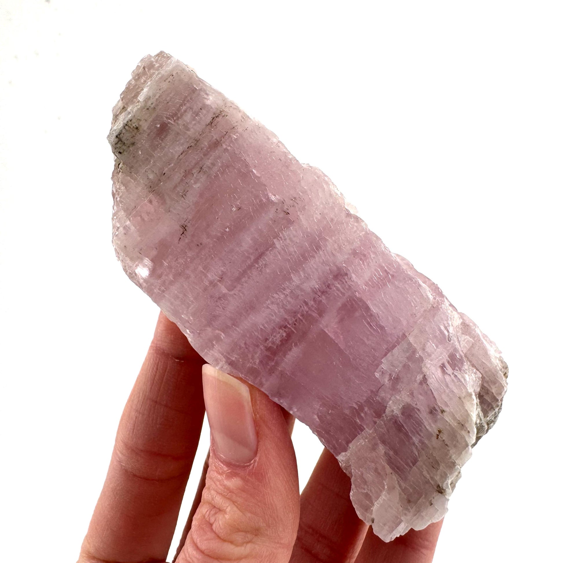 Lavender Kunzite | raw pink spodumene crystal, mineral specimen from Pakistan