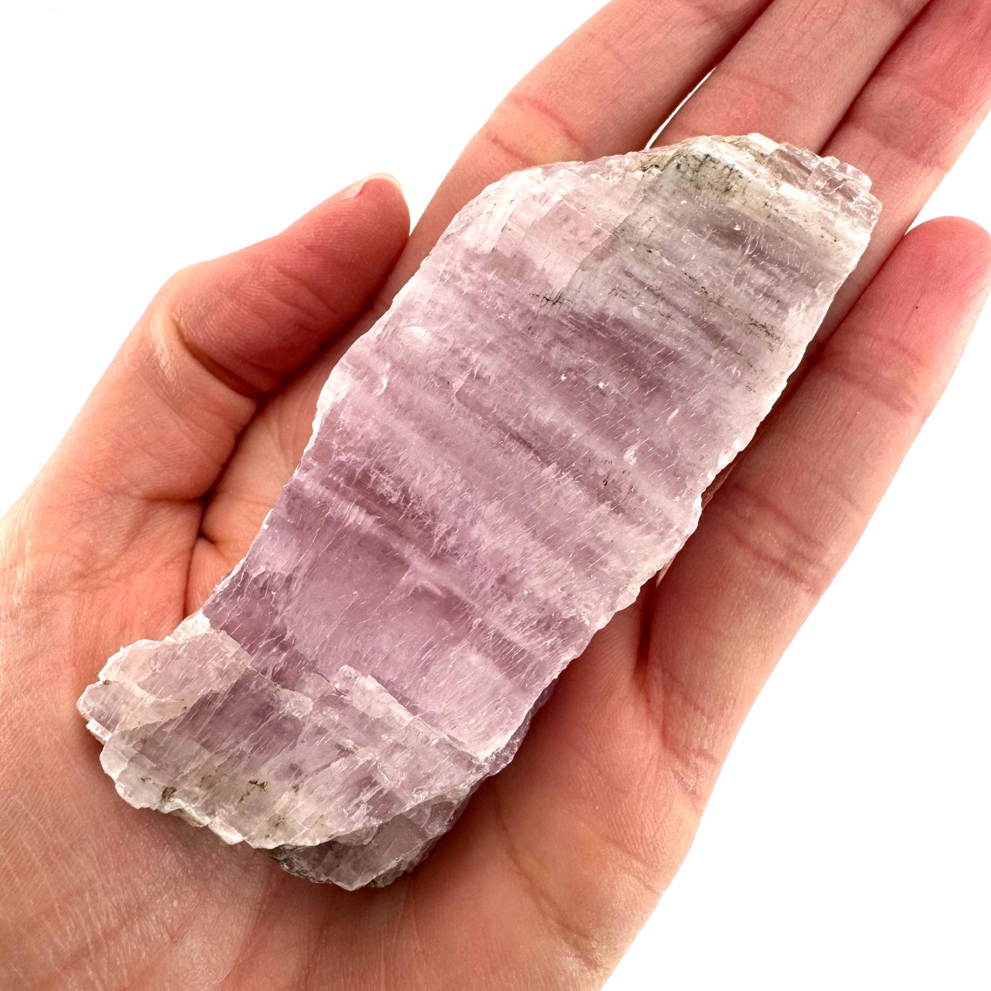 Lavender Kunzite | raw pink spodumene crystal, mineral specimen from Pakistan