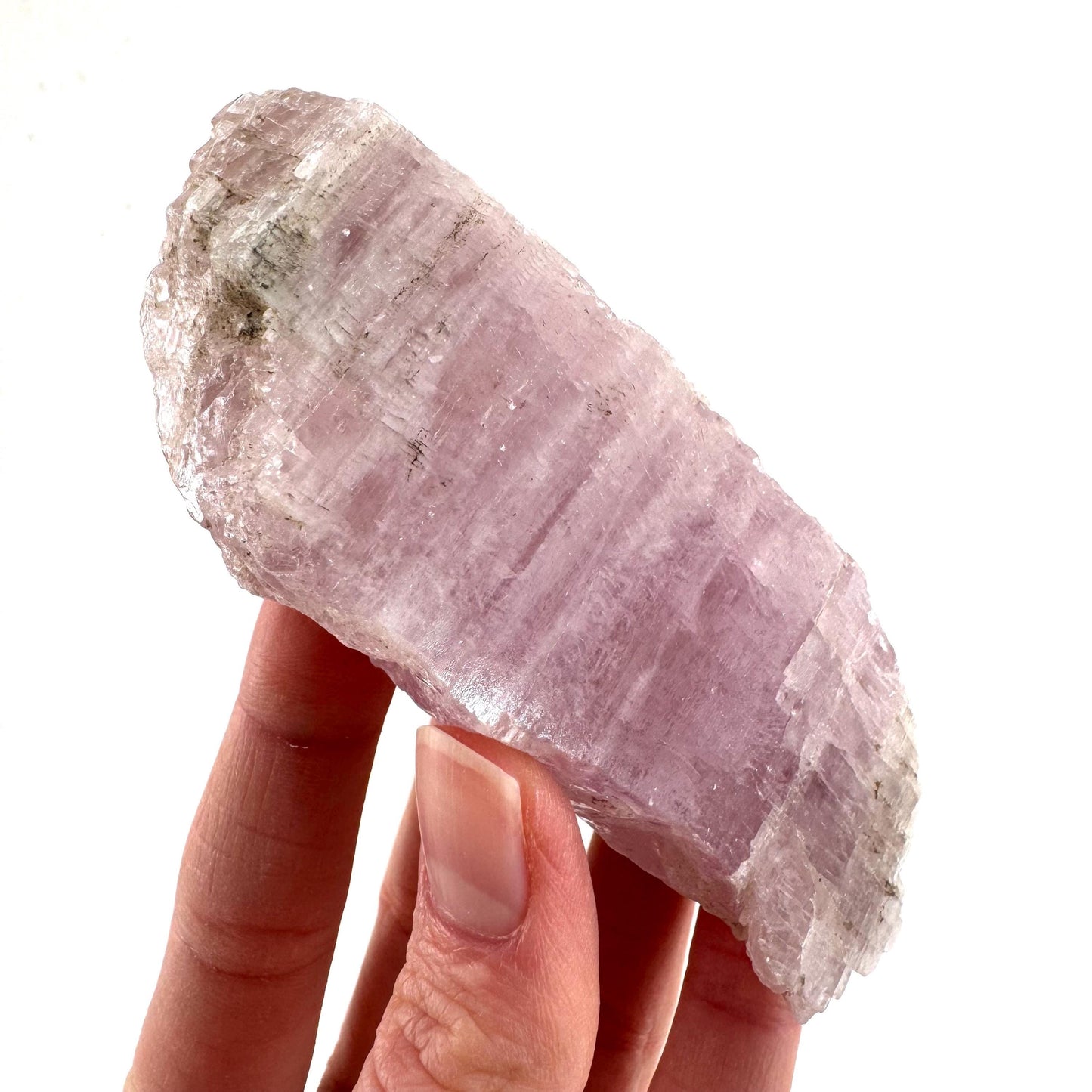 Lavender Kunzite | raw pink spodumene crystal, mineral specimen from Pakistan