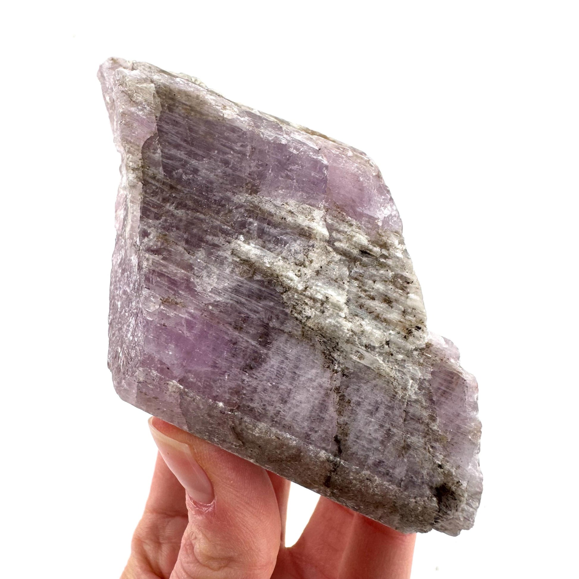Lavender Kunzite | raw pink spodumene crystal, mineral specimen from Pakistan