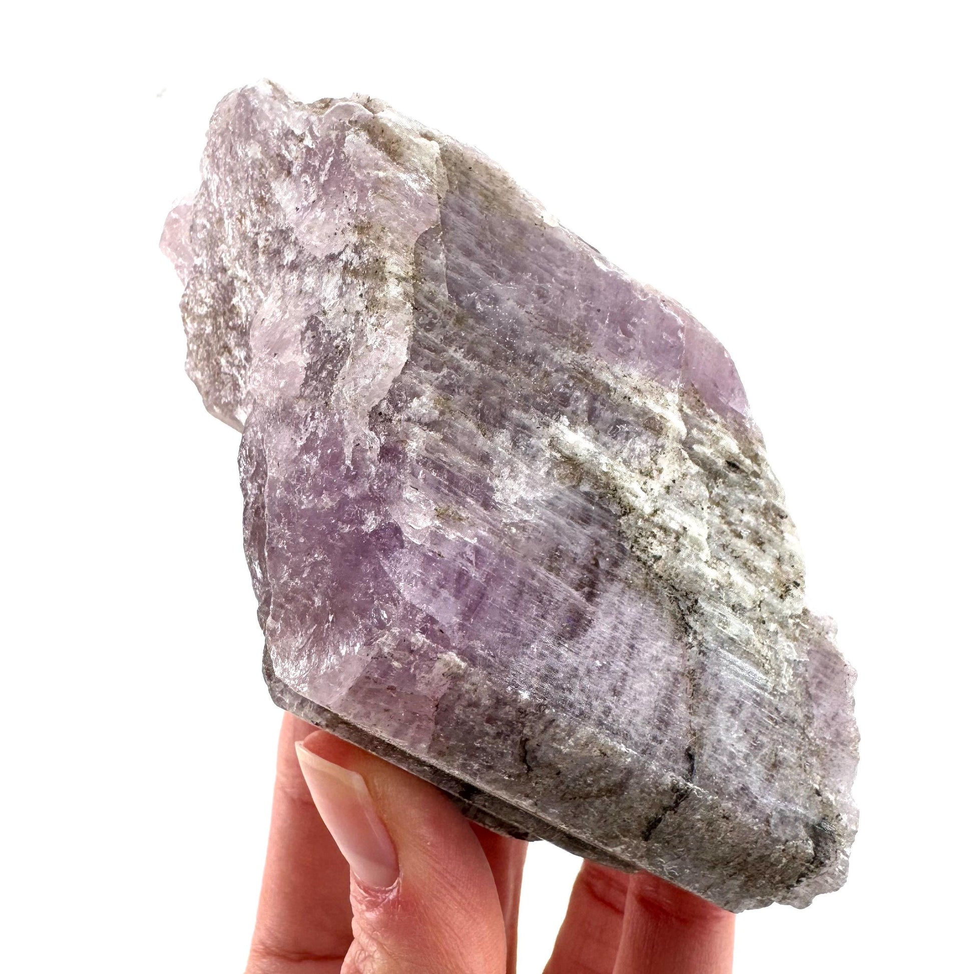 Lavender Kunzite | raw pink spodumene crystal, mineral specimen from Pakistan