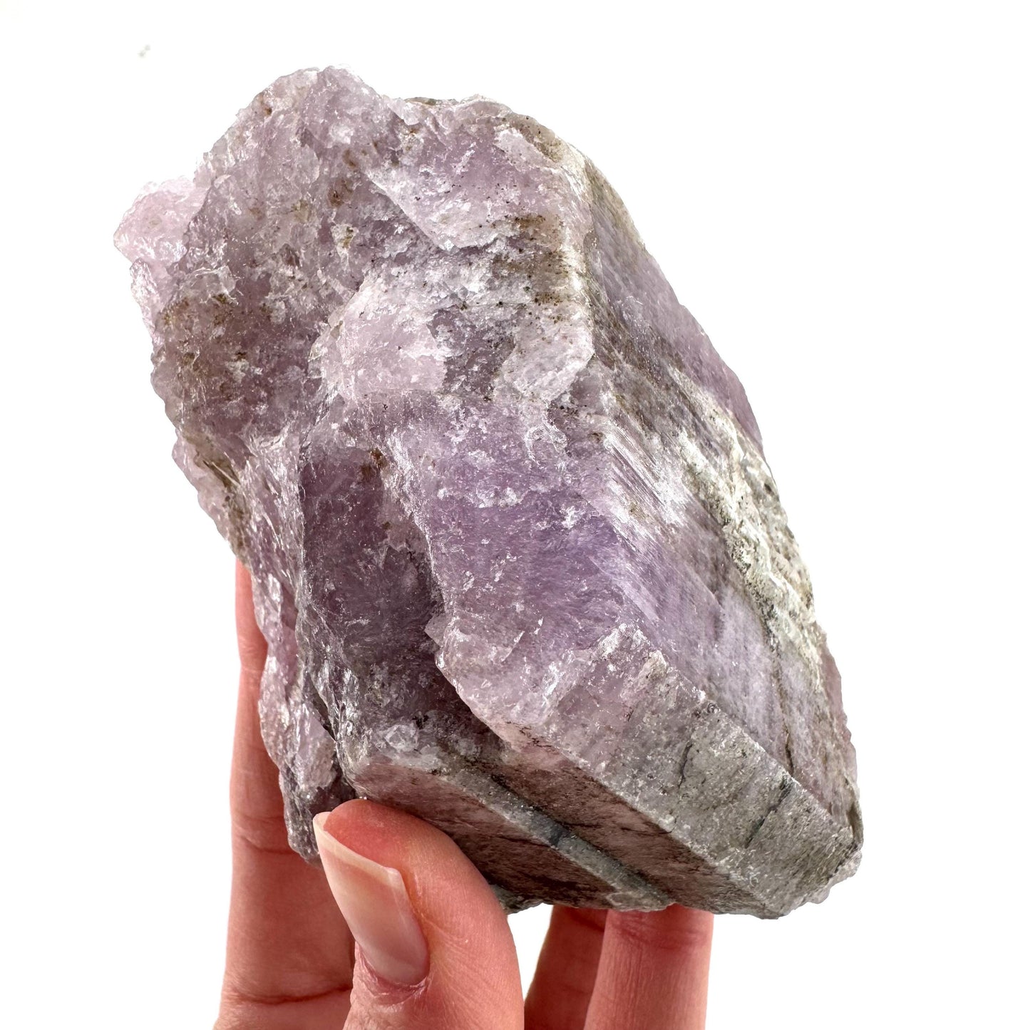 Lavender Kunzite | raw pink spodumene crystal, mineral specimen from Pakistan