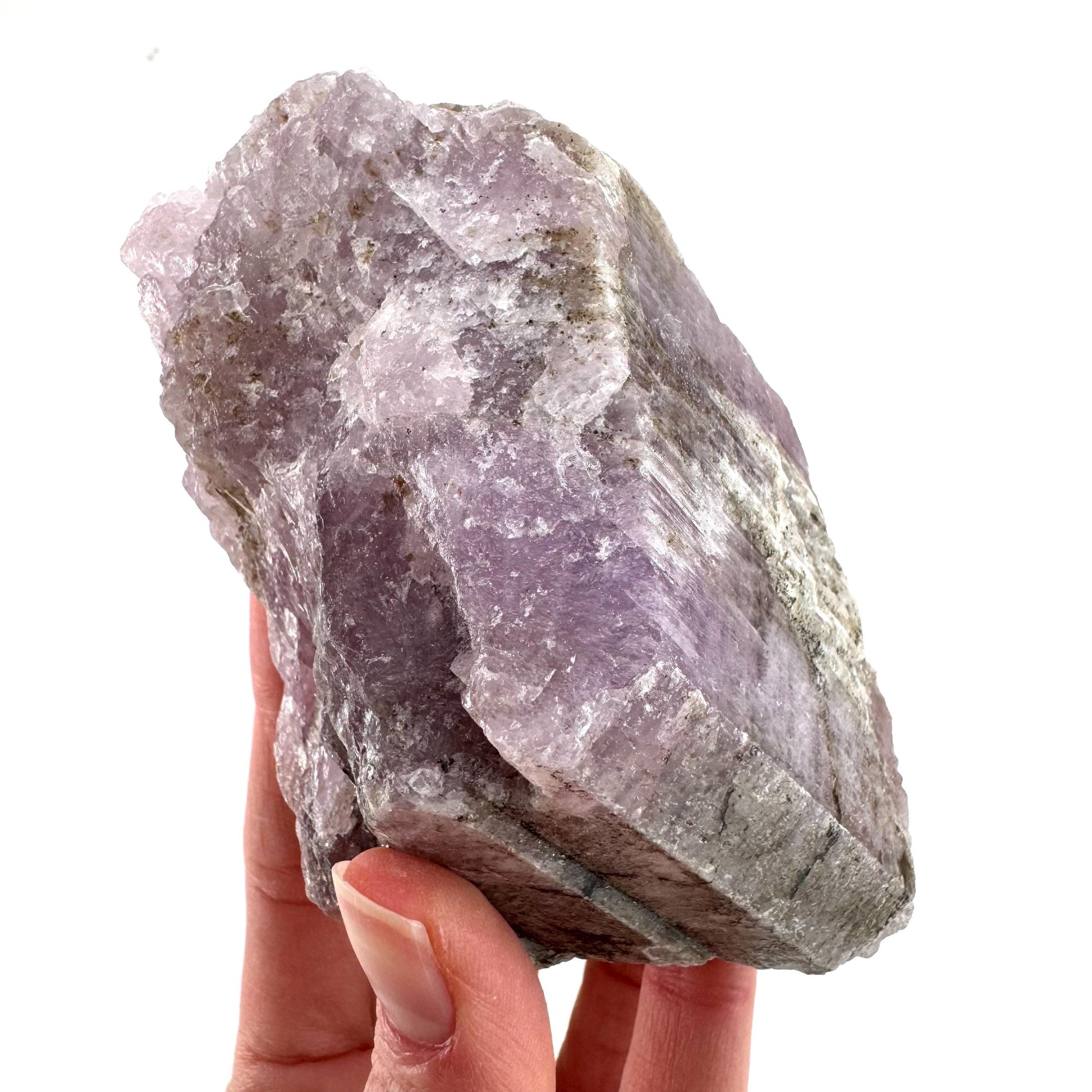 Lavender Kunzite | raw pink spodumene crystal, mineral specimen from Pakistan