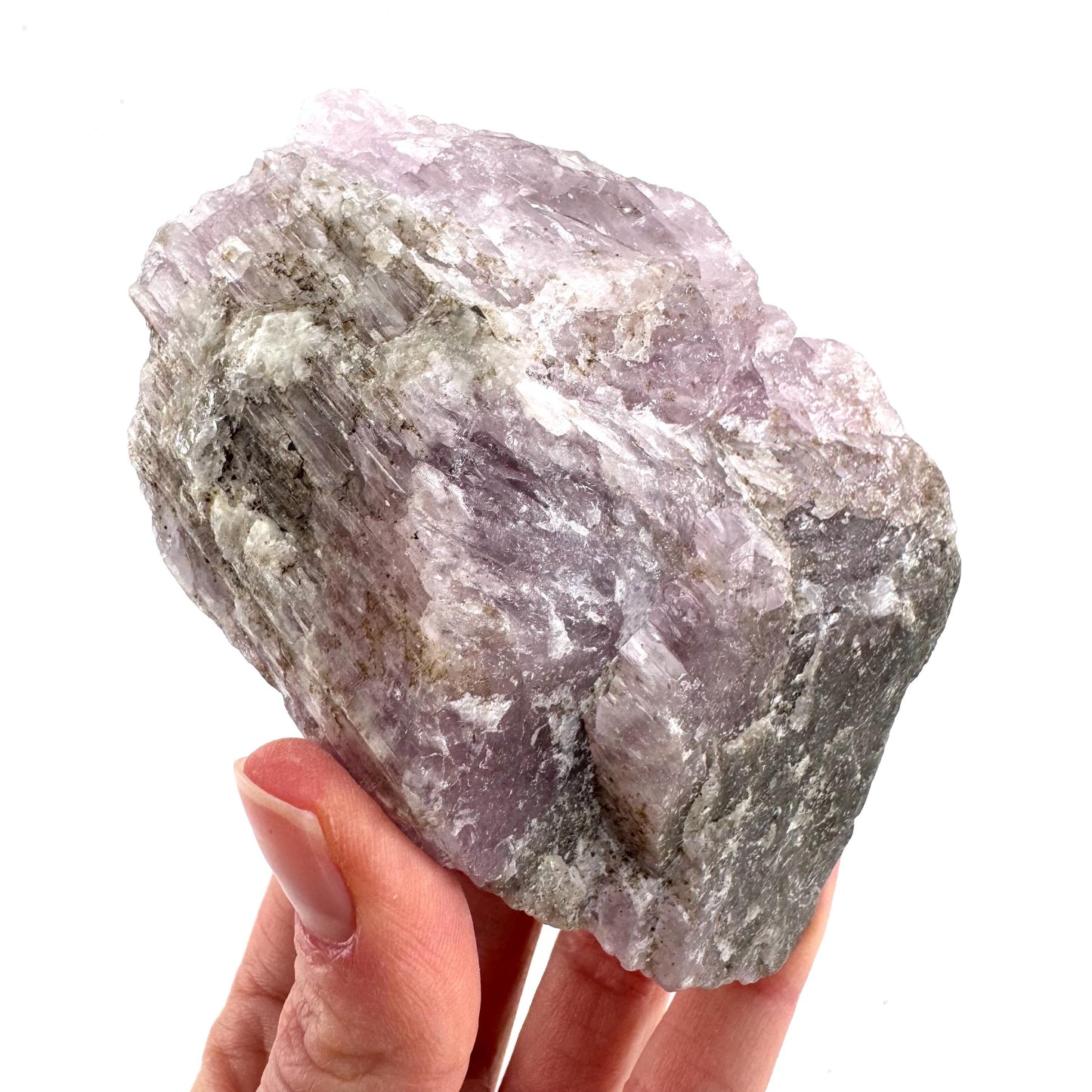 Lavender Kunzite | raw pink spodumene crystal, mineral specimen from Pakistan