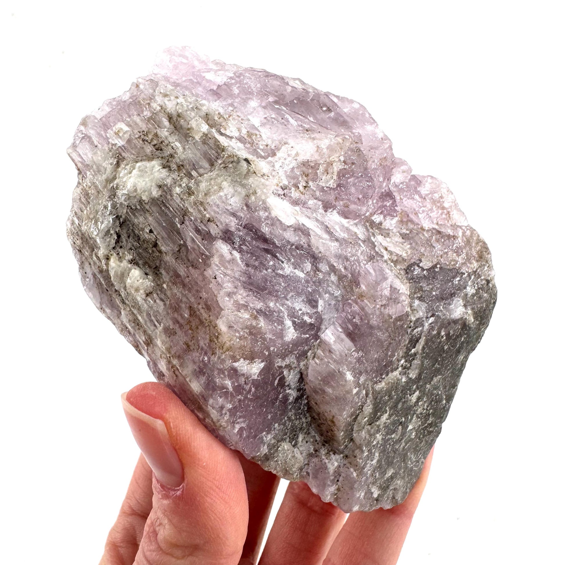 Lavender Kunzite | raw pink spodumene crystal, mineral specimen from Pakistan