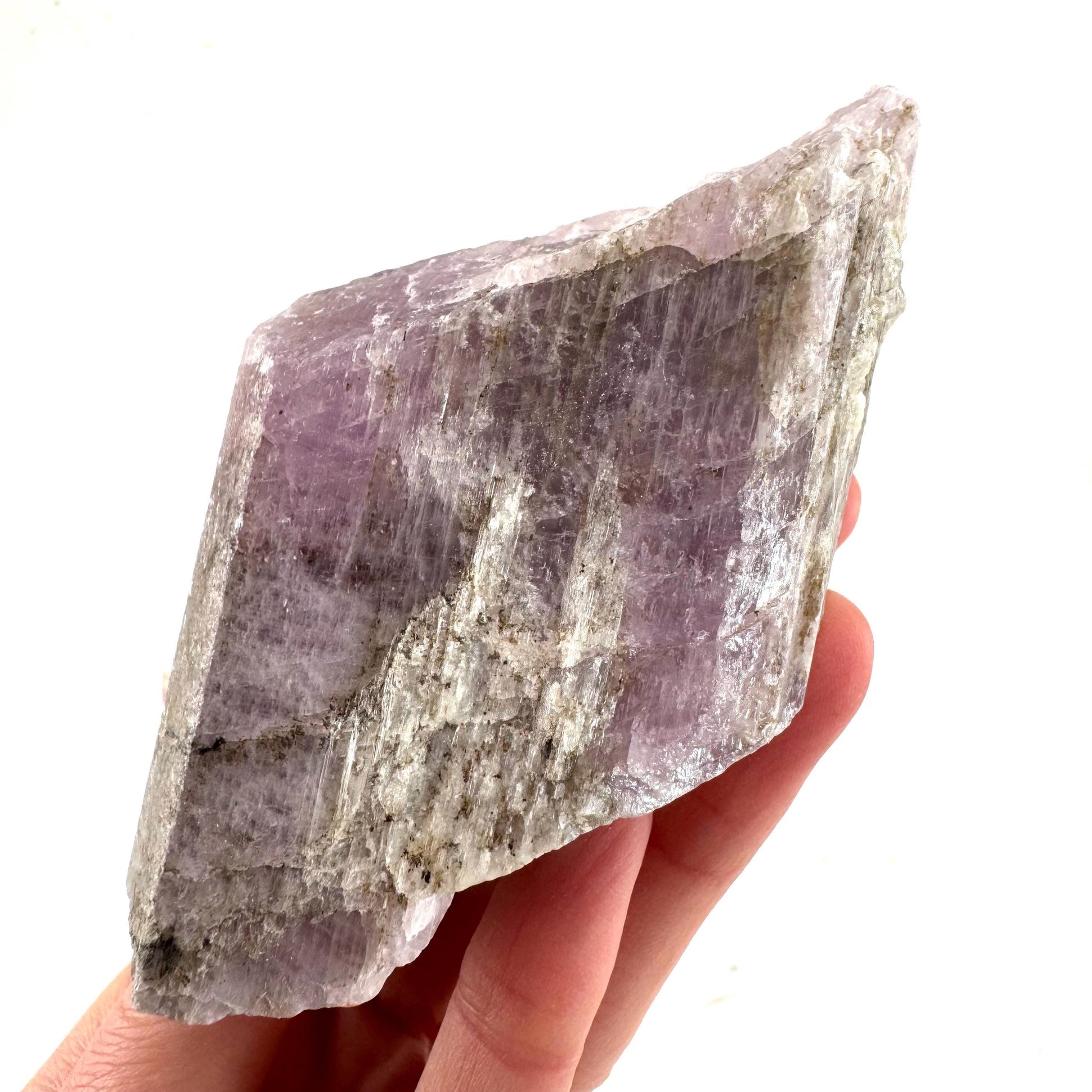 Lavender Kunzite | raw pink spodumene crystal, mineral specimen from Pakistan