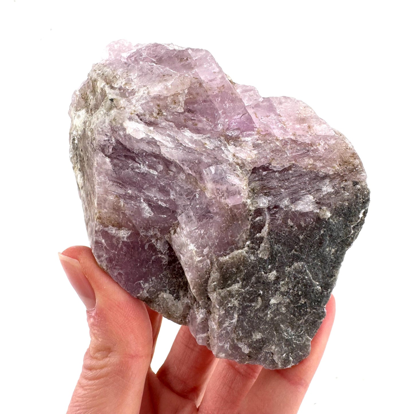 Lavender Kunzite | raw pink spodumene crystal, mineral specimen from Pakistan