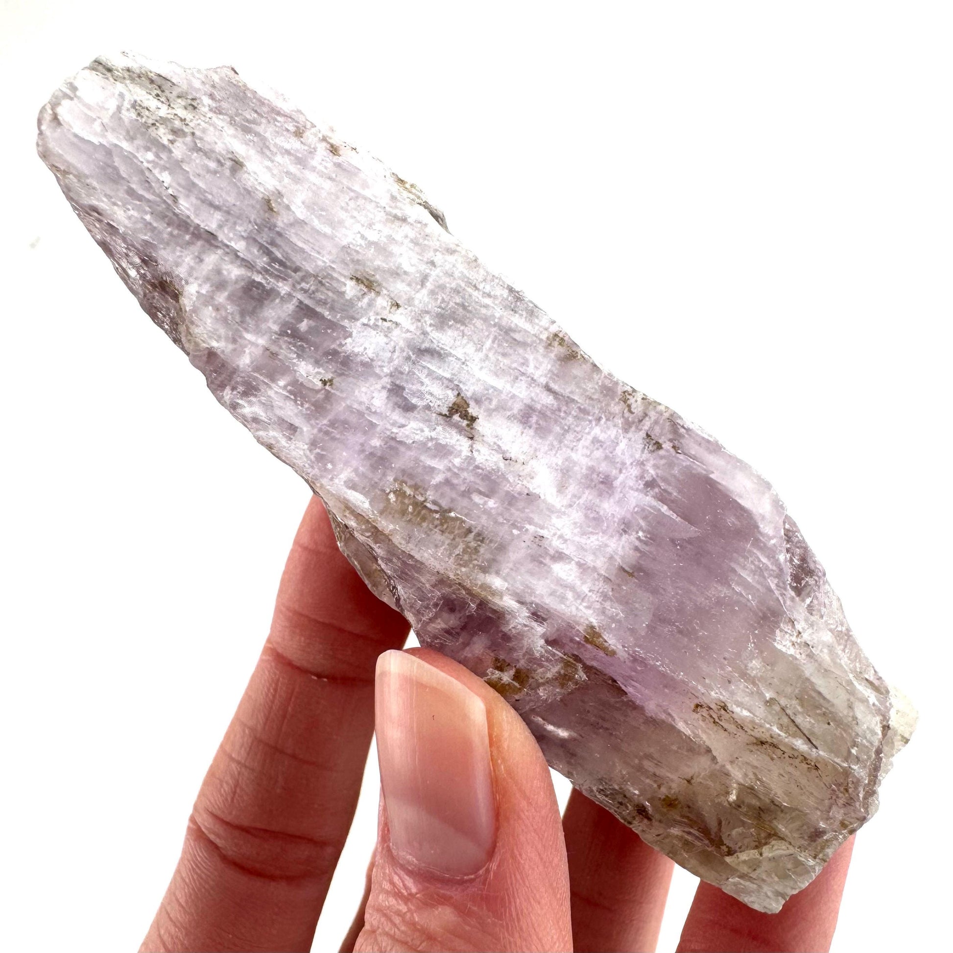 Lavender Kunzite | raw pink spodumene crystal, mineral specimen from Pakistan