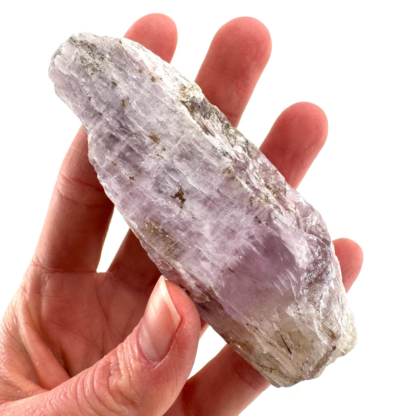 Lavender Kunzite | raw pink spodumene crystal, mineral specimen from Pakistan