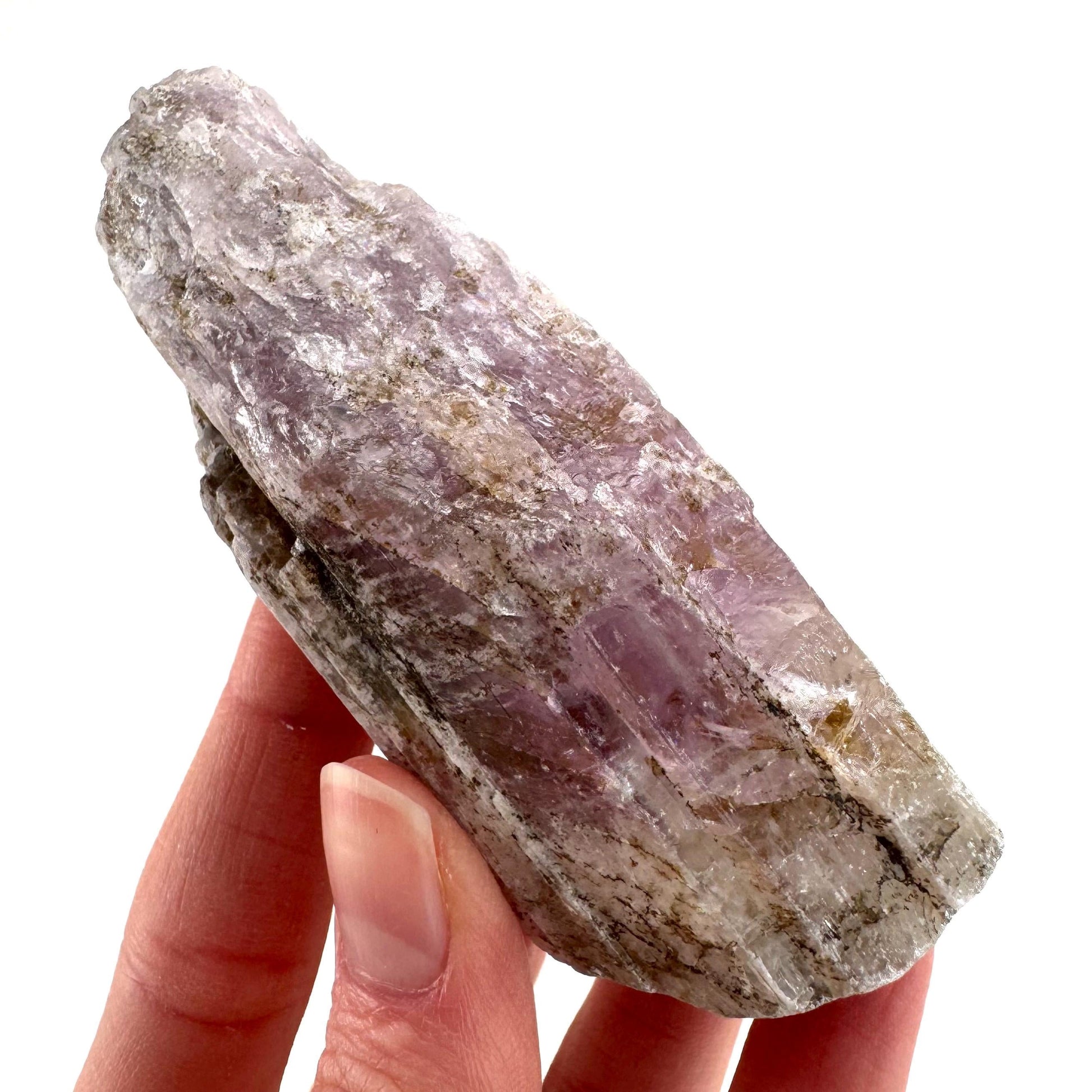 Lavender Kunzite | raw pink spodumene crystal, mineral specimen from Pakistan