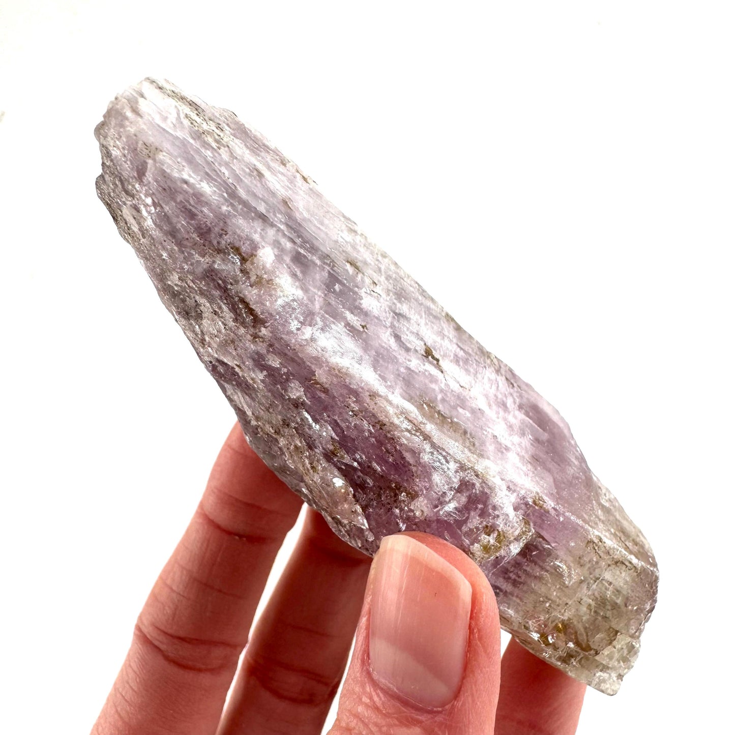 Lavender Kunzite | raw pink spodumene crystal, mineral specimen from Pakistan