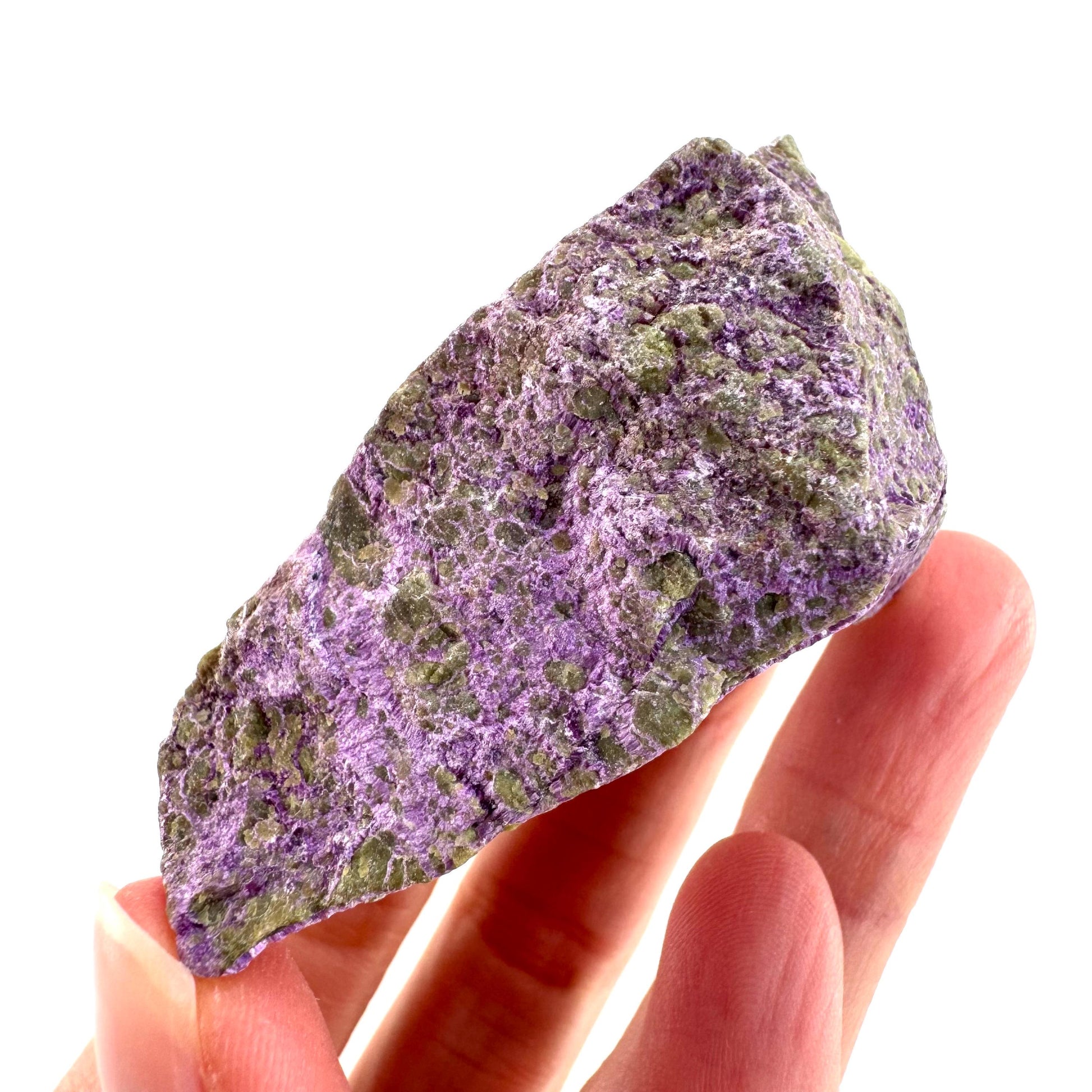 Stichtite | raw purple stichtite with serpentine, mineral specimen from South Africa