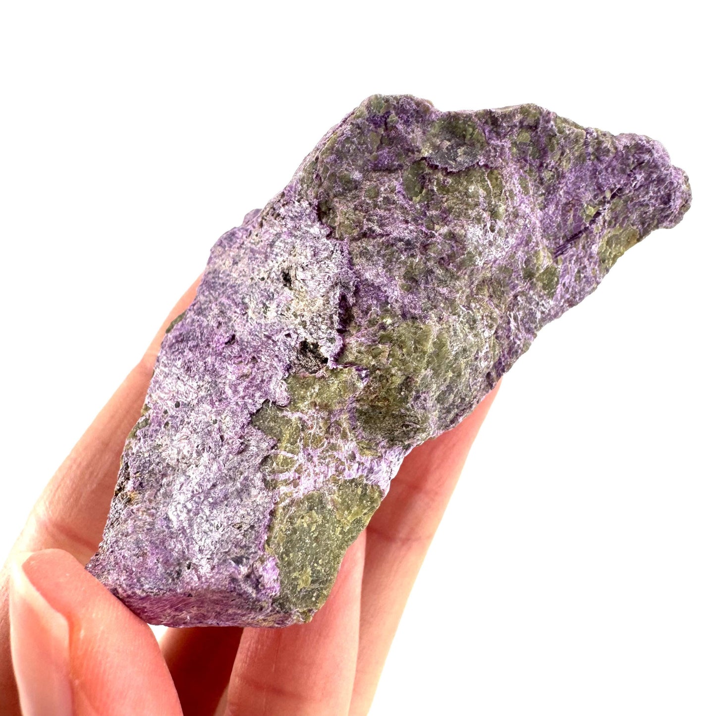 Stichtite | raw purple stichtite with serpentine, mineral specimen from South Africa
